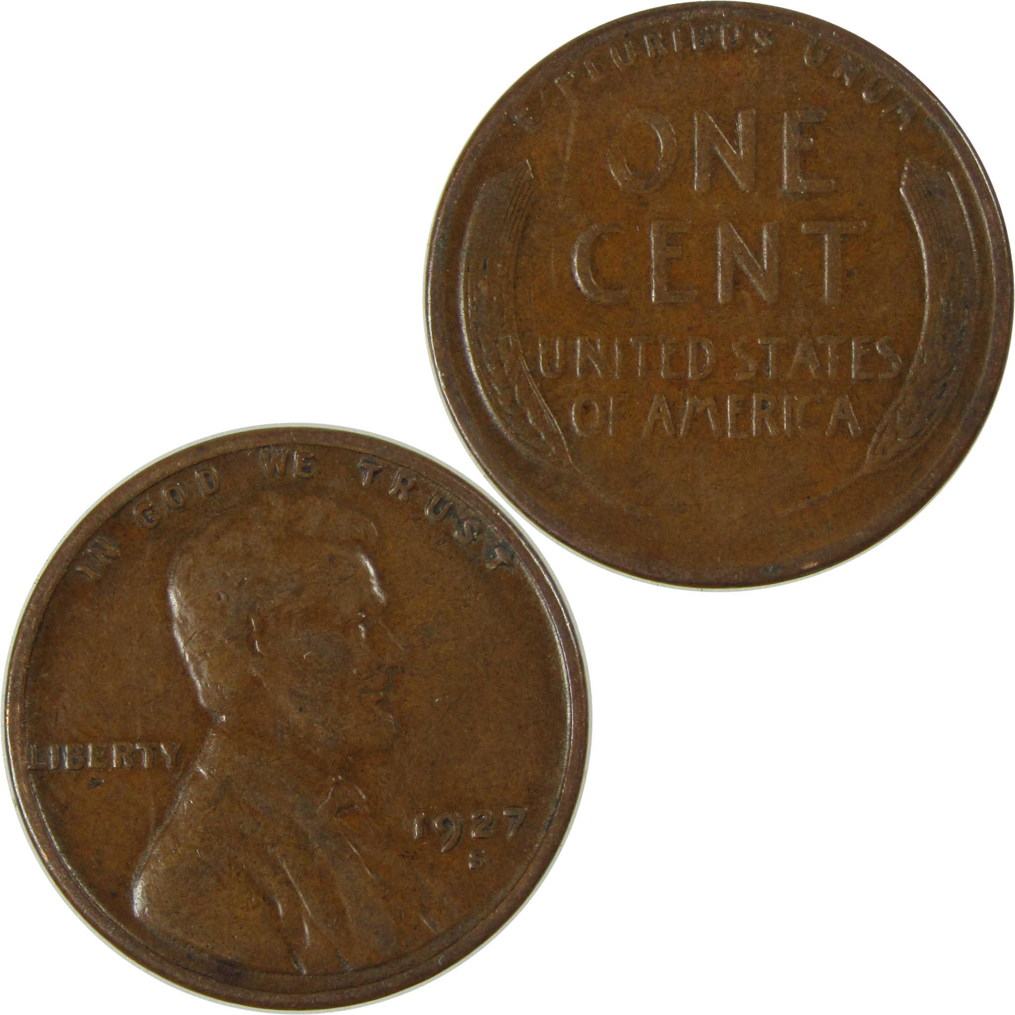 1927 S Lincoln Wheat Cent VG Very Good Penny 1c Coin SKU:I26688