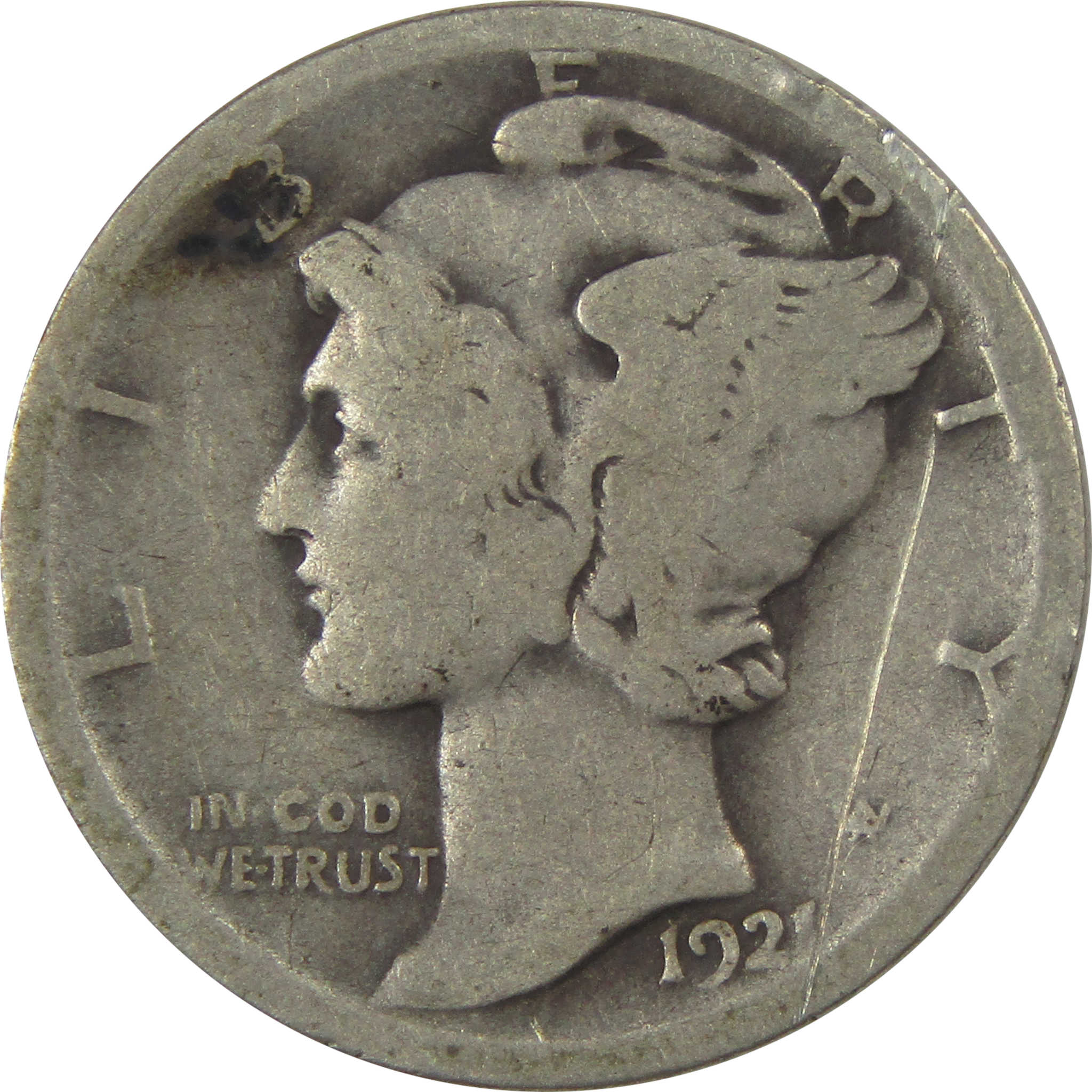1921 Mercury Dime G Good Silver 10c Coin SKU:I22420