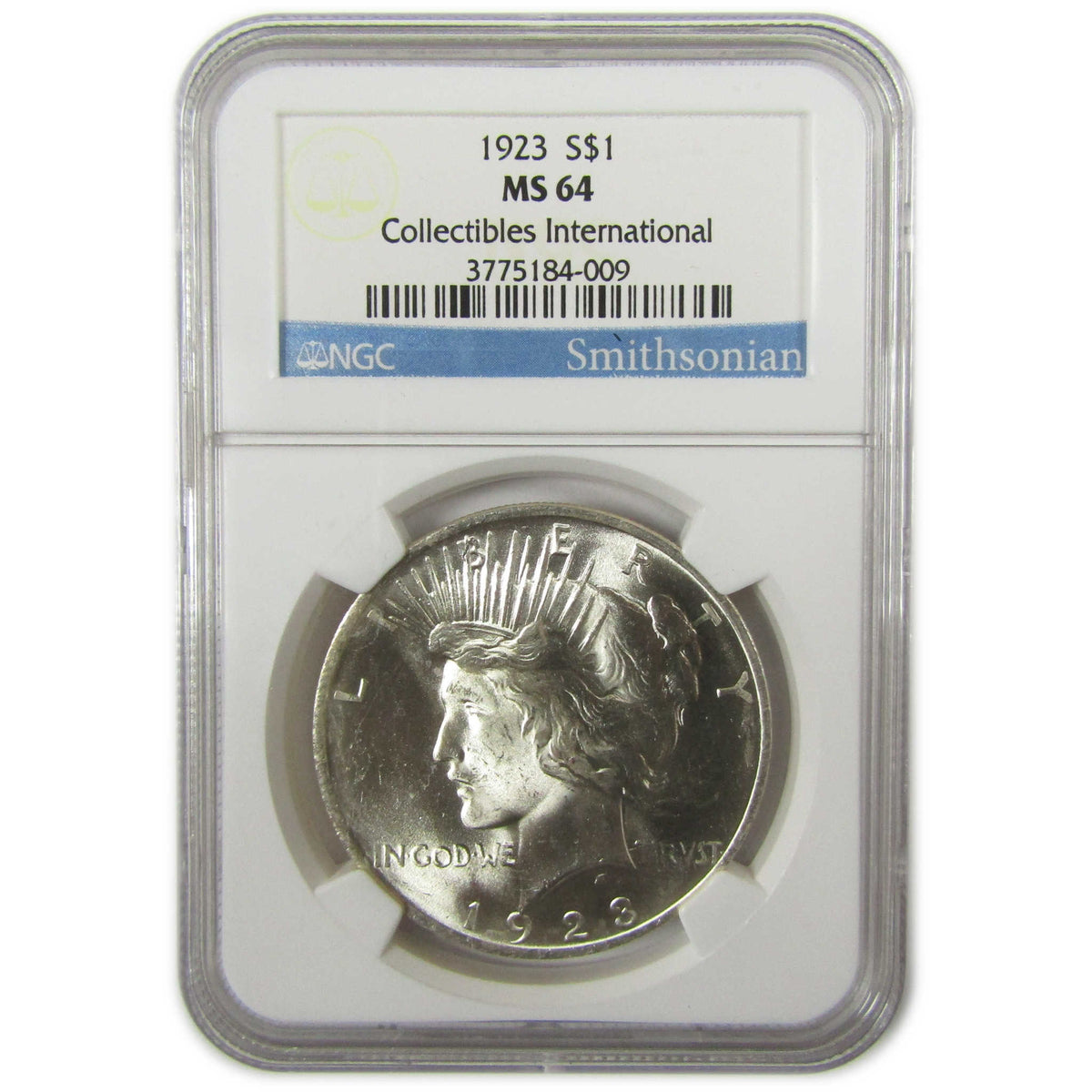 1923 Peace Silver $1 MS 64 NGC Uncirculated SKU:CP1673