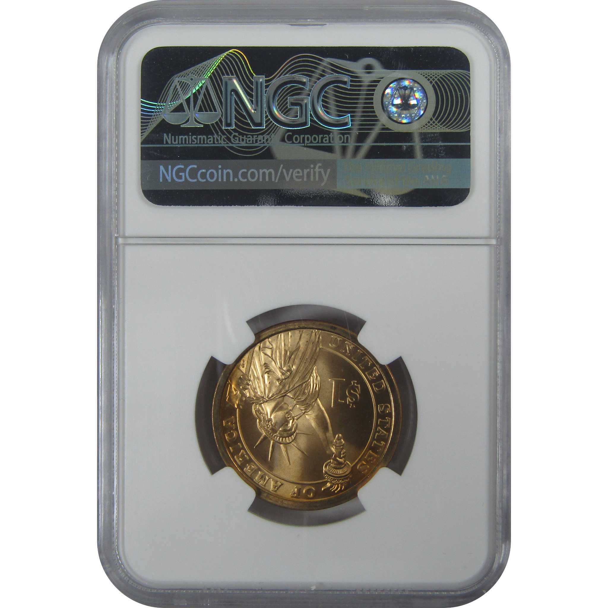 2007 James Madison Presidential MS 67 NGC $1 Missing Edge Lettering