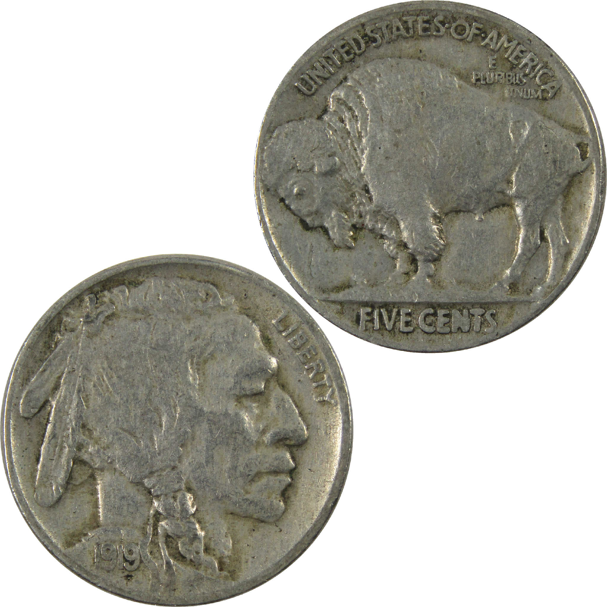 1919 Indian Head Buffalo Nickel AG About Good 5c Coin SKU:I11852