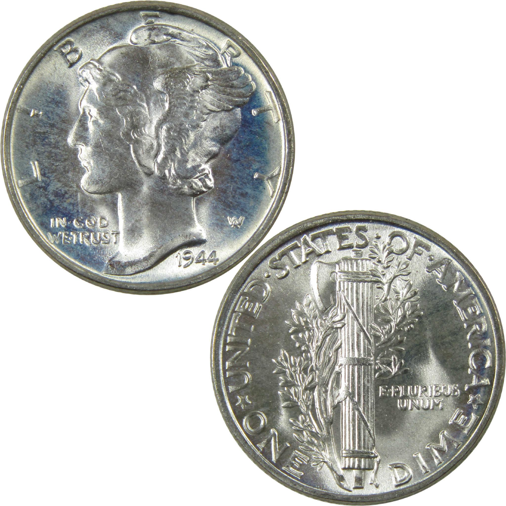 1944 Mercury Silver Dime BU Gem Uncirculated Mint State 10c Coin