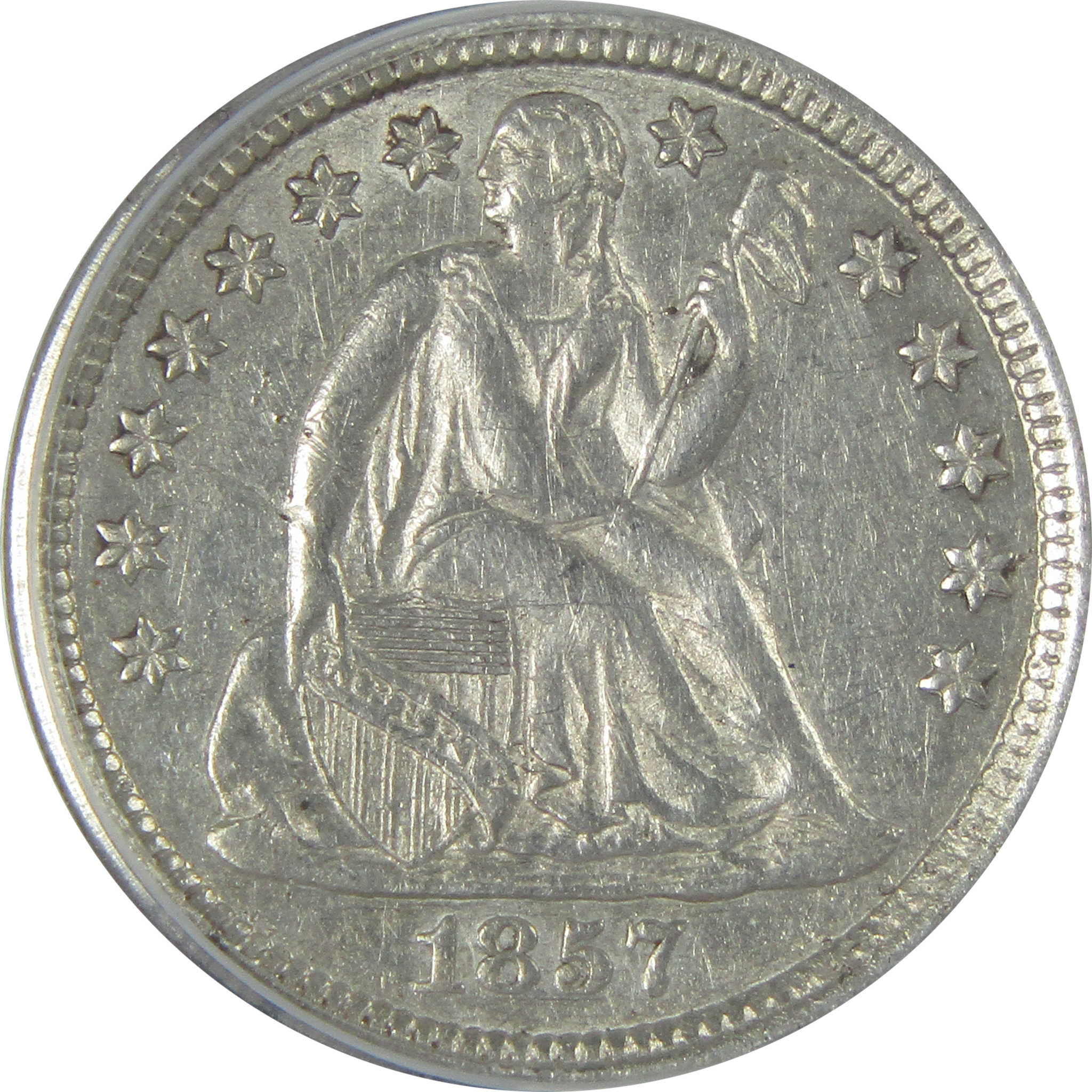 1857 O Seated Liberty Dime AU 55 Details ANACS Silver 10c SKU:I16110