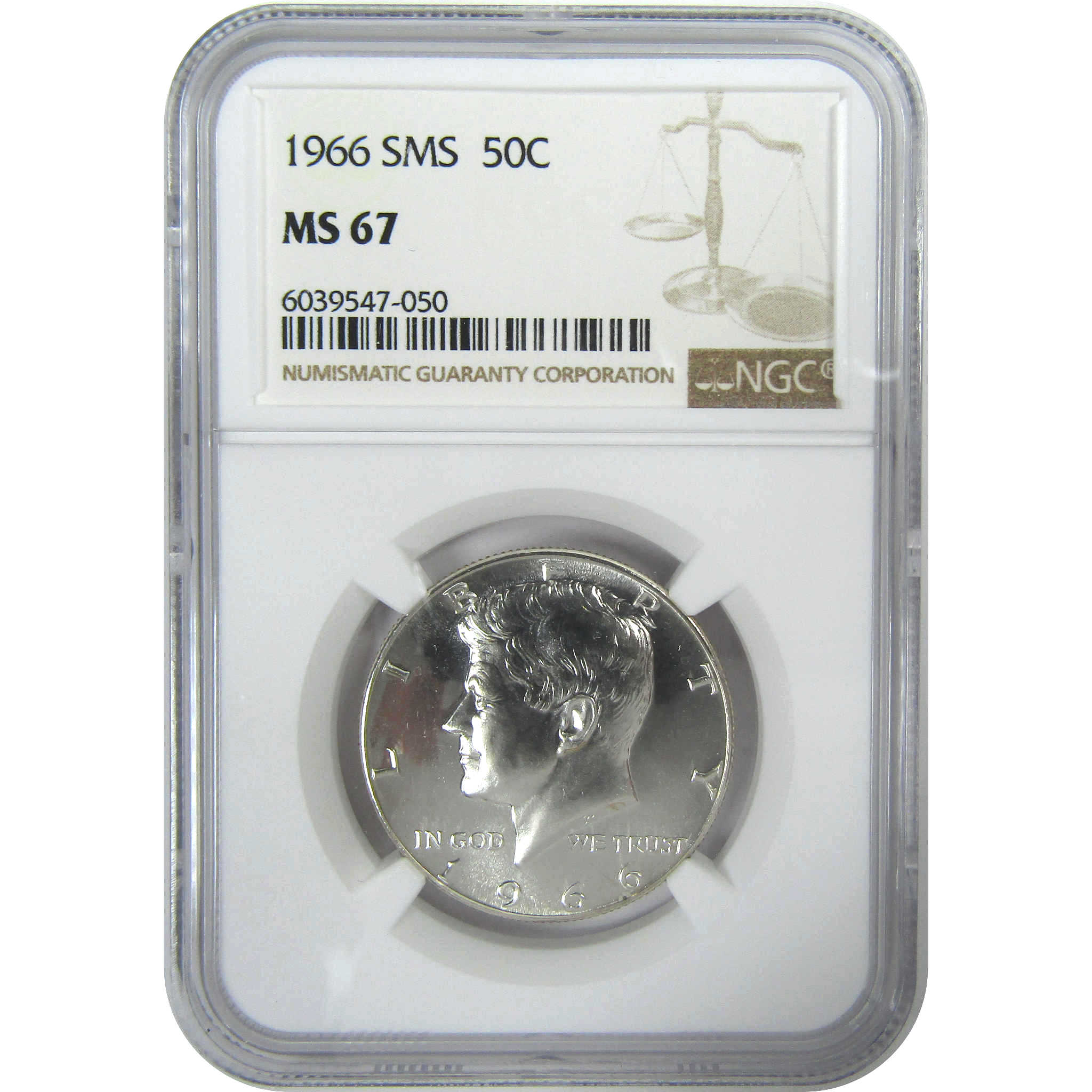 1966 SMS Kennedy Half Dollar MS 67 NGC Silver Clad SKU:CPC9362