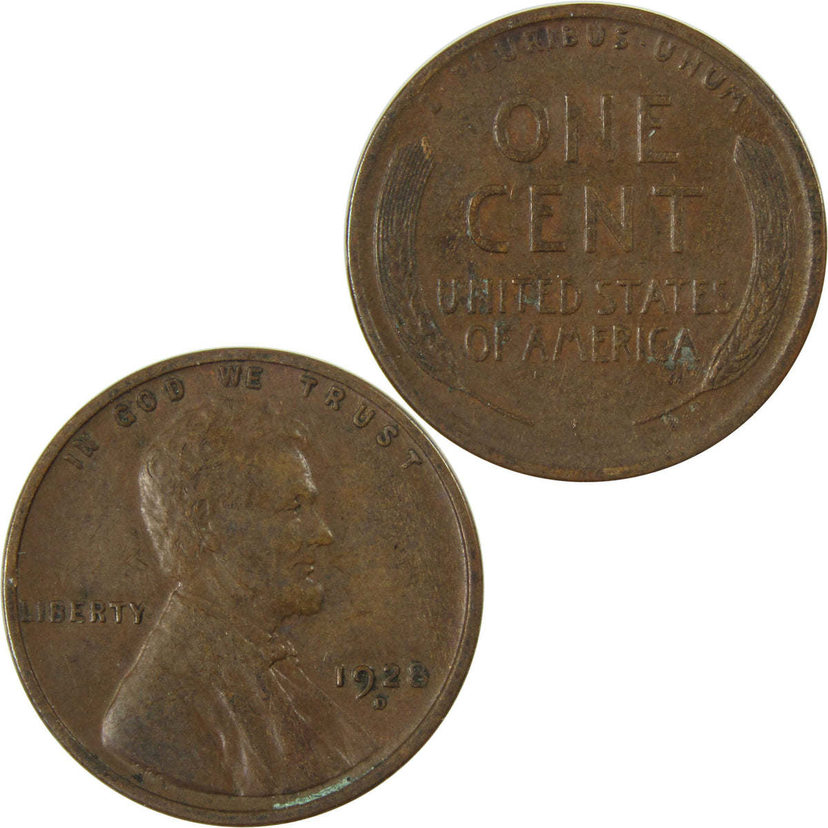 1928 D Lincoln Wheat Cent XF EF Extremely Fine 1c Coin SKU:I27318
