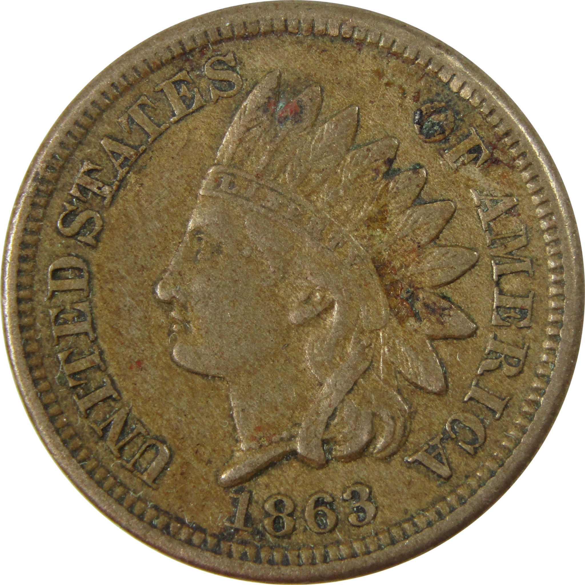 1863 Indian Head Cent XF EF Extremely Fine Penny 1c Coin SKU:CP1227