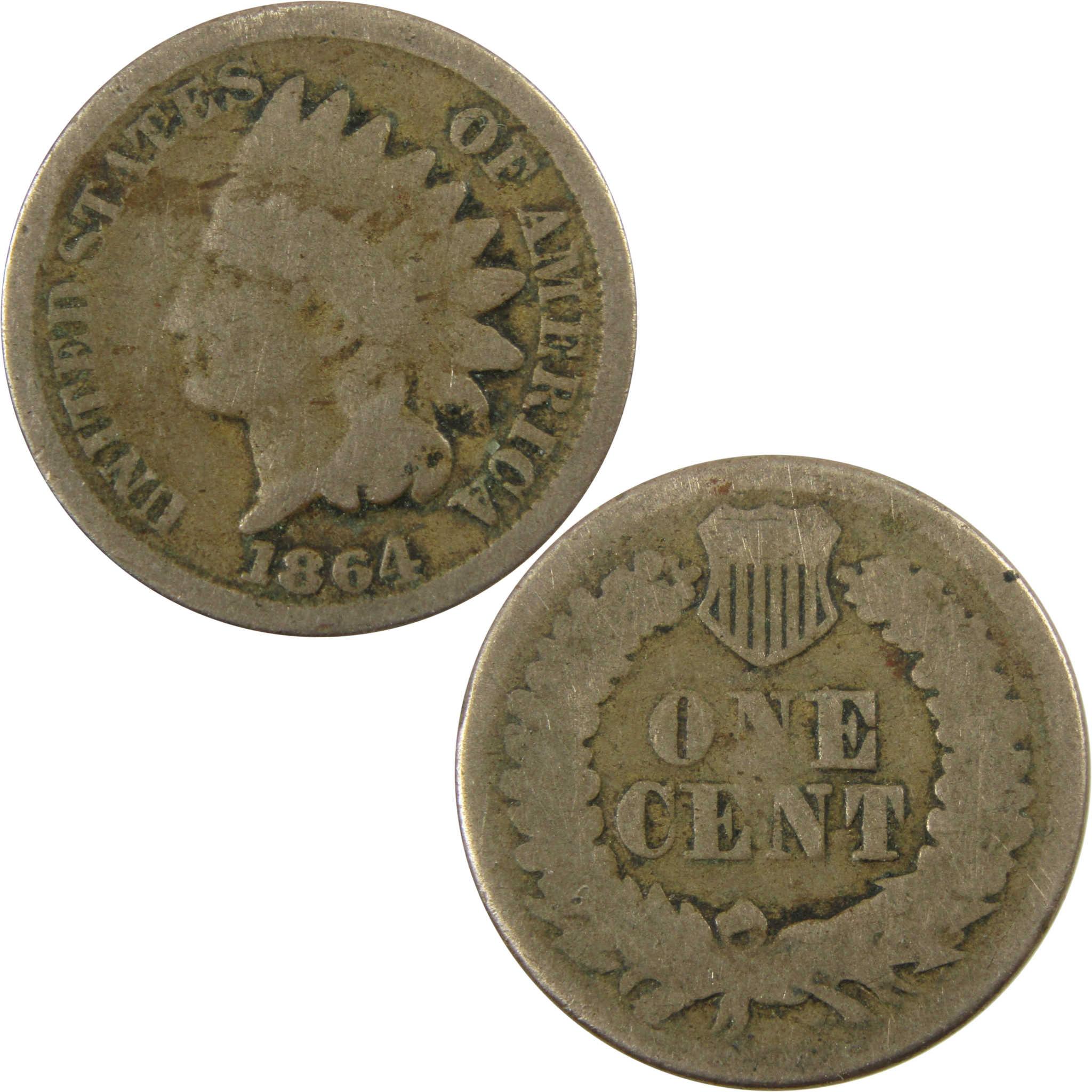 1864 Indian Head Copper-Nickel Cent AG About Good Penny SKU:CP1115
