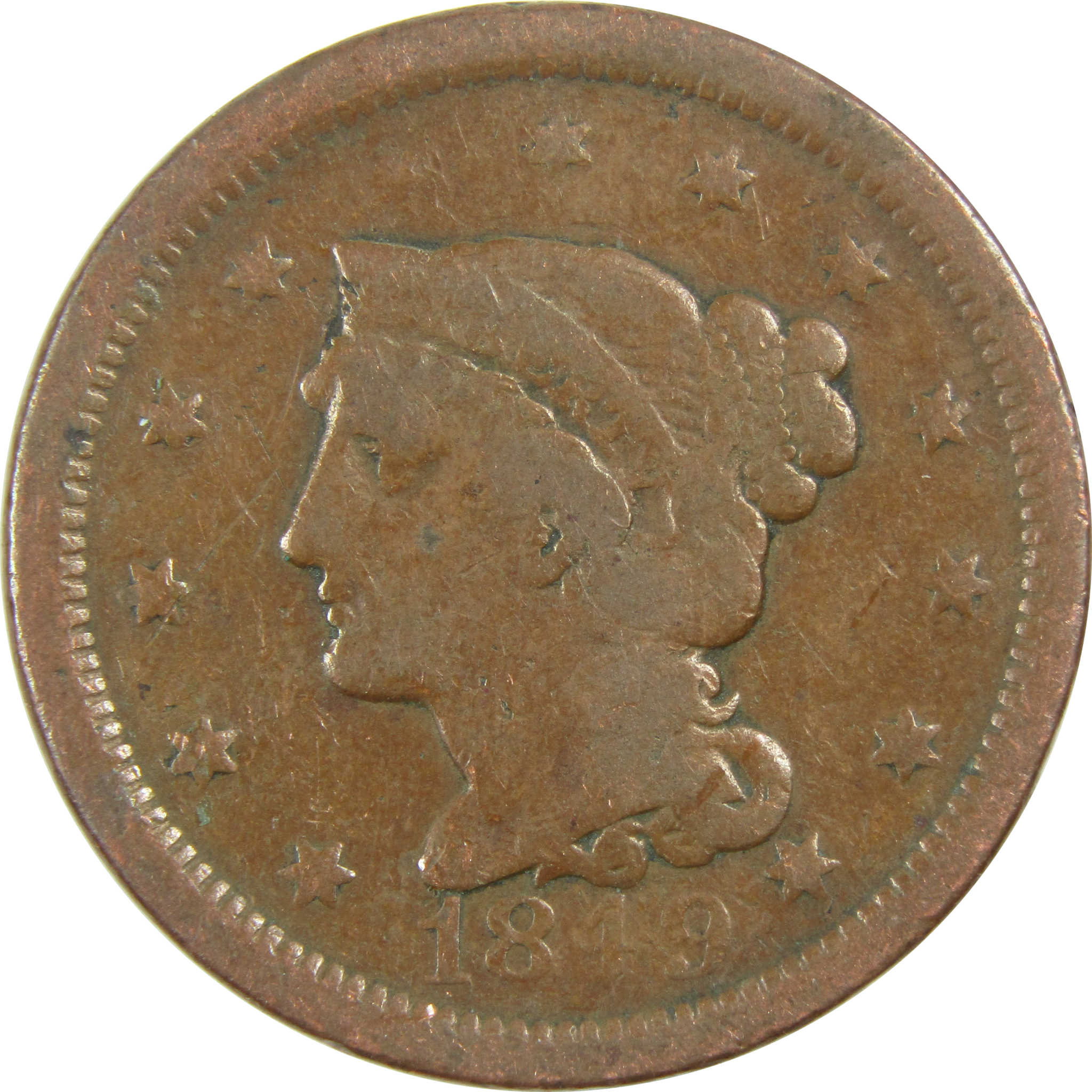 1849 Braided Hair Large Cent AG About Good Copper Penny SKU:I13266