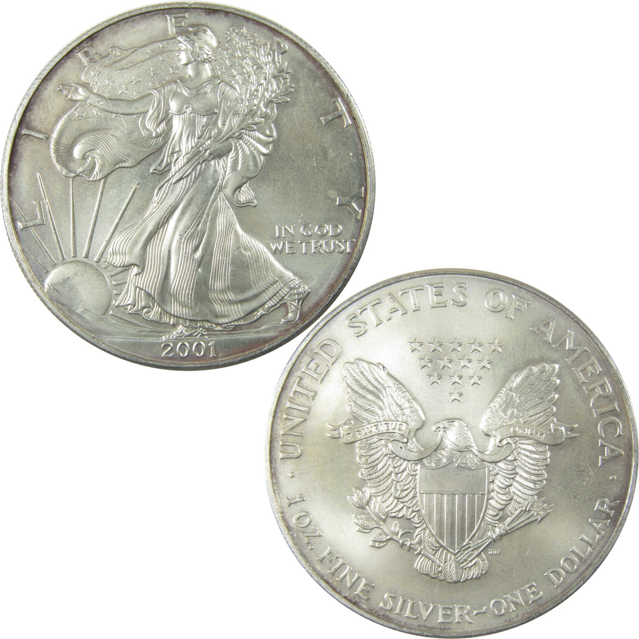 2001 American Silver Eagle Uncirculated Mint State $1 Coin SKU:CP1514
