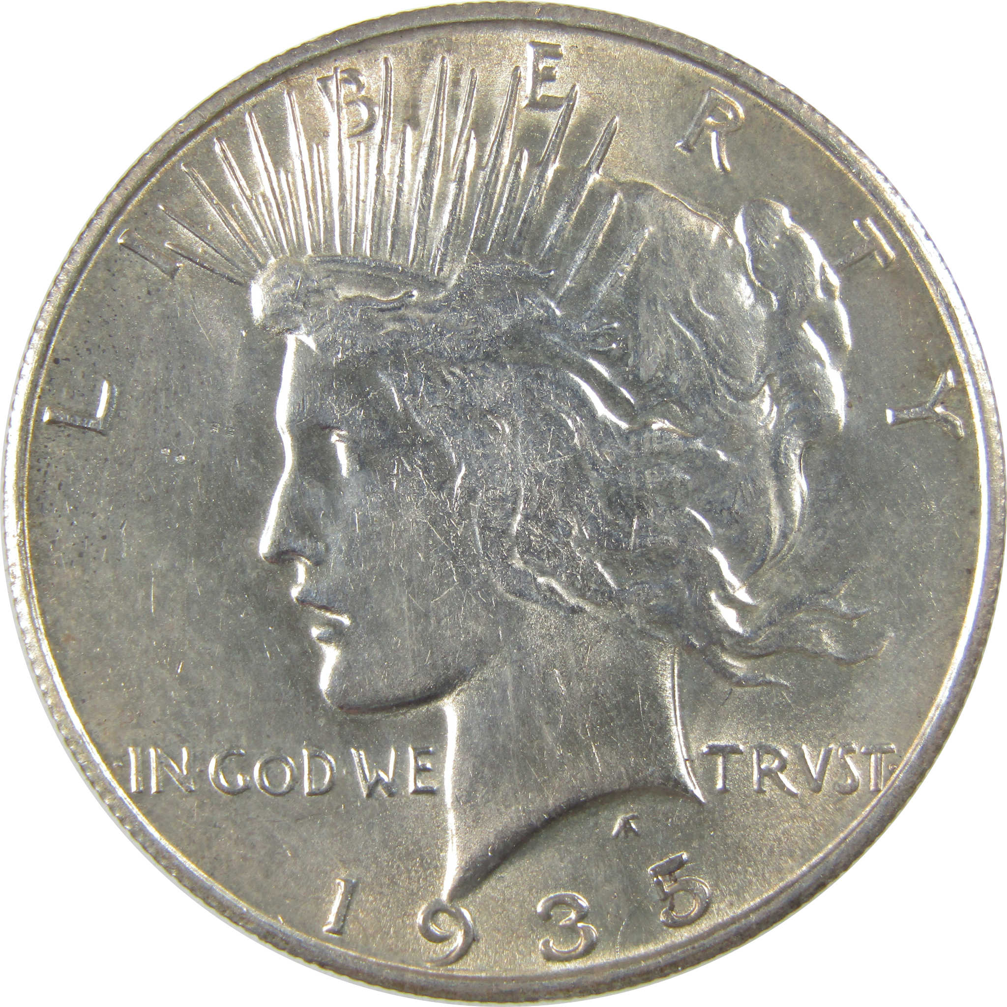 1935 S Peace Dollar Borderline Uncirculated Silver $1 Coin SKU:I23418