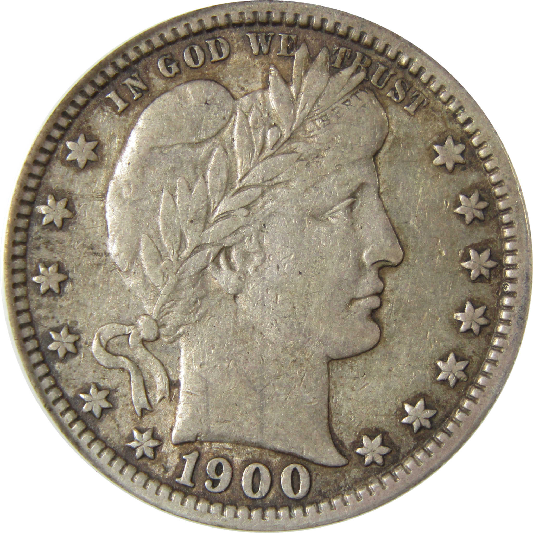 1900 Barber Silver Quarter VF 30 ANACS 25c Coin SKU:I28594