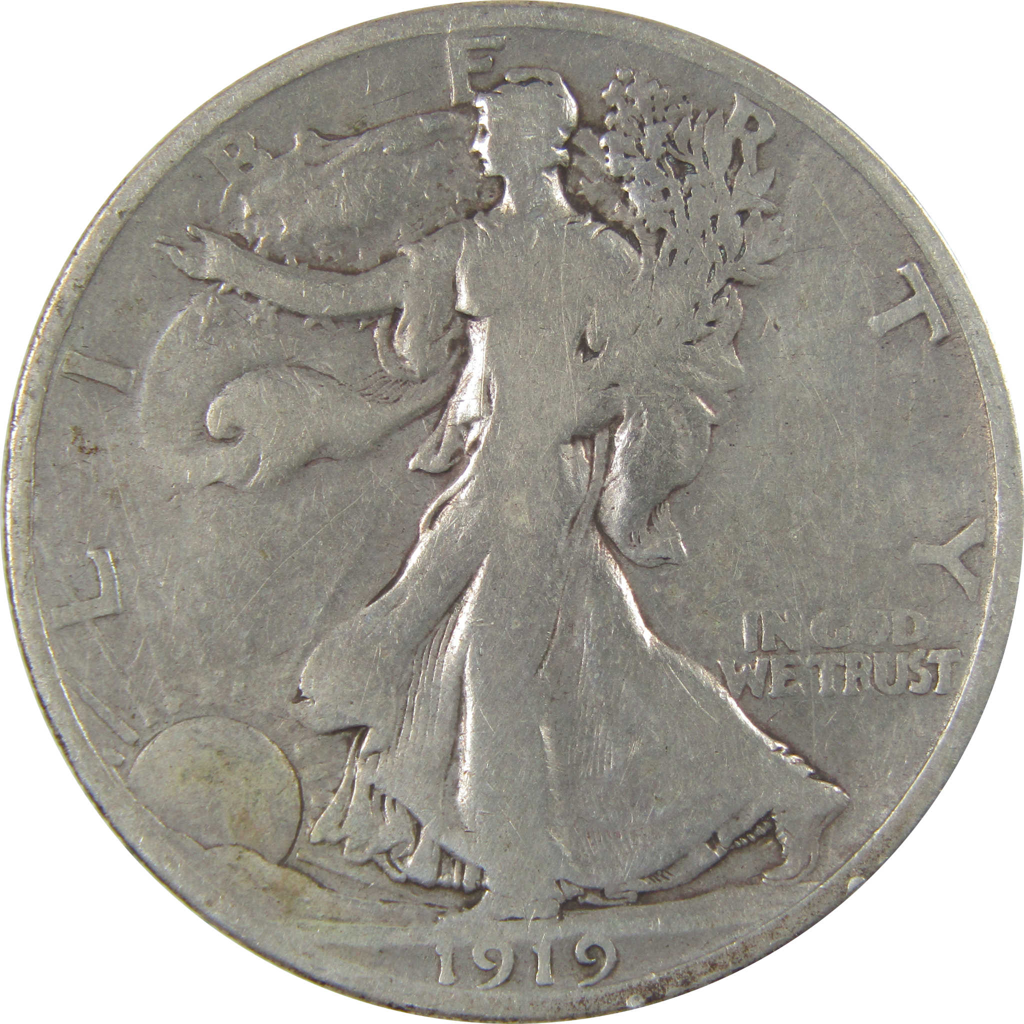 1919 D Liberty Walking Silver 50c VG Very Good Details SKU:I24128