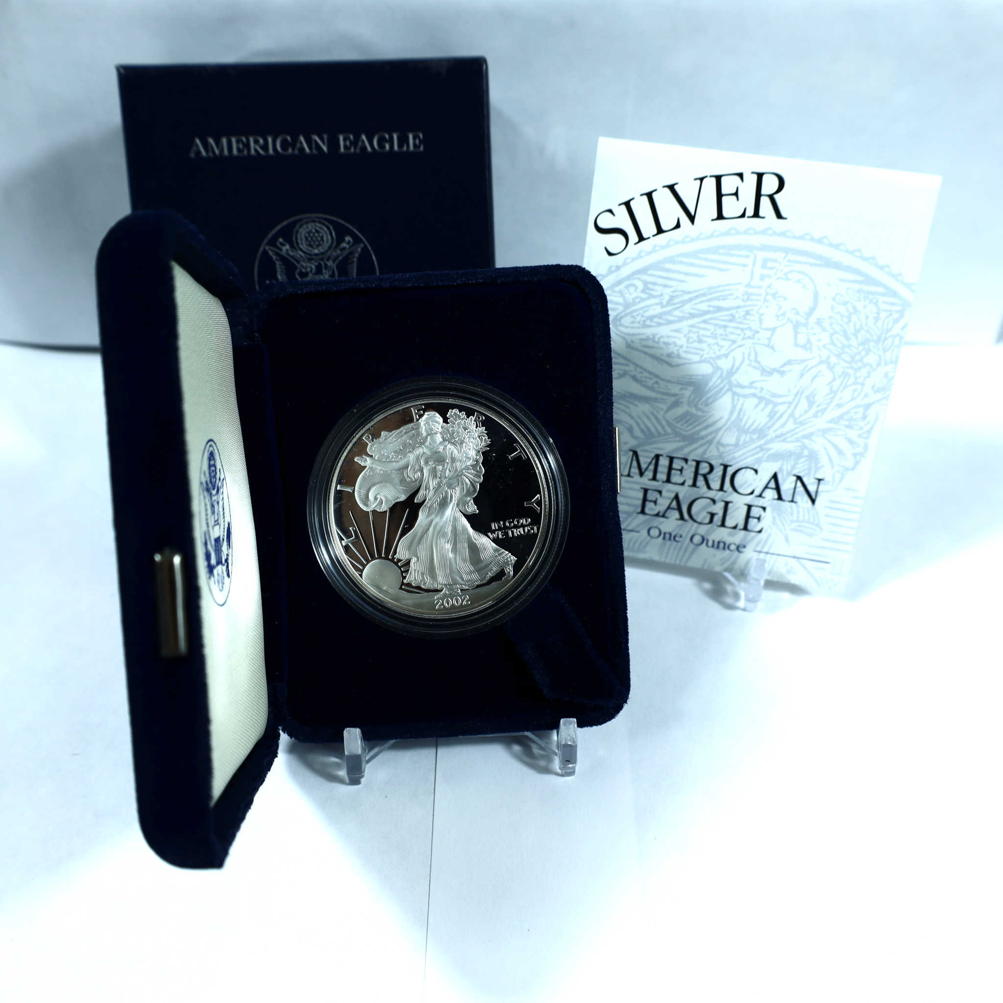 2002 W American Eagle Dollar 1 oz .999 Silver OGP COA SKU:CPC7877