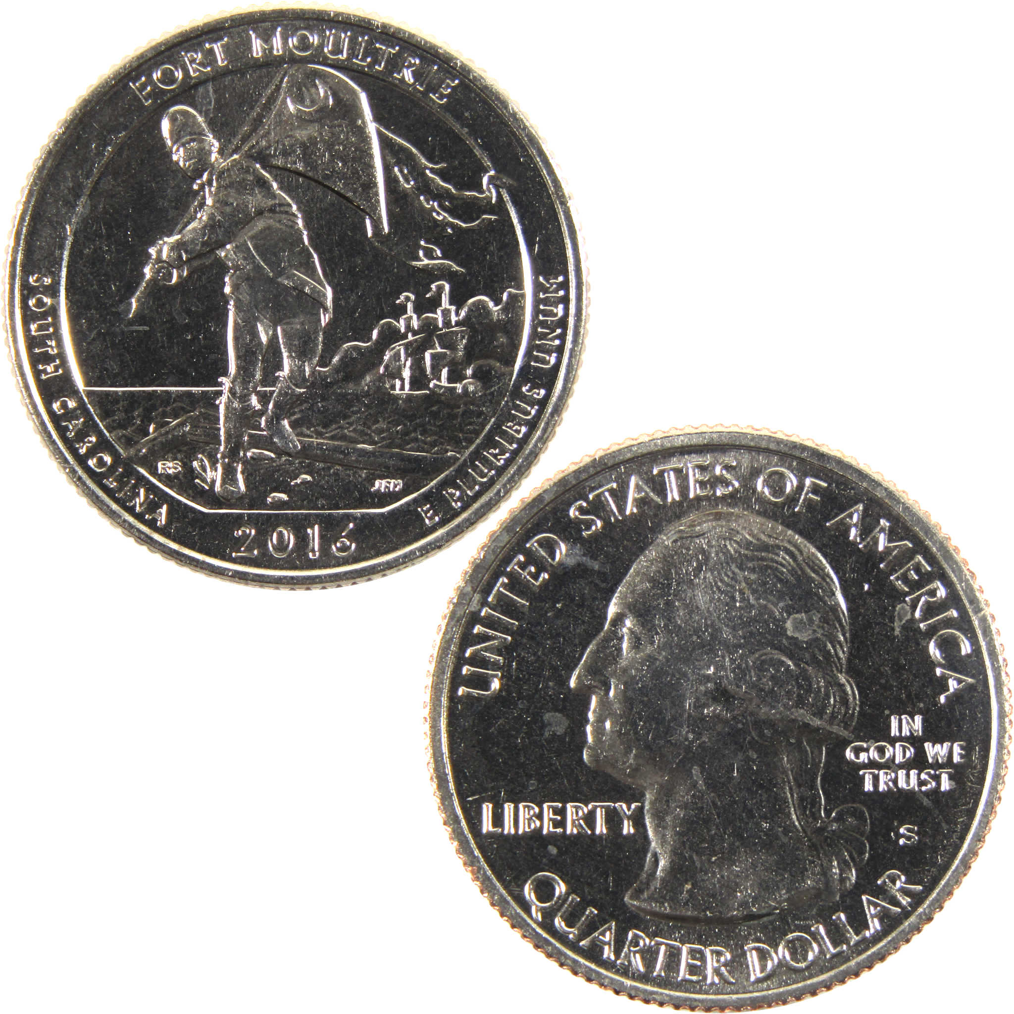 2016 S Fort Moultrie National Park Quarter BU Uncirculated Clad Coin