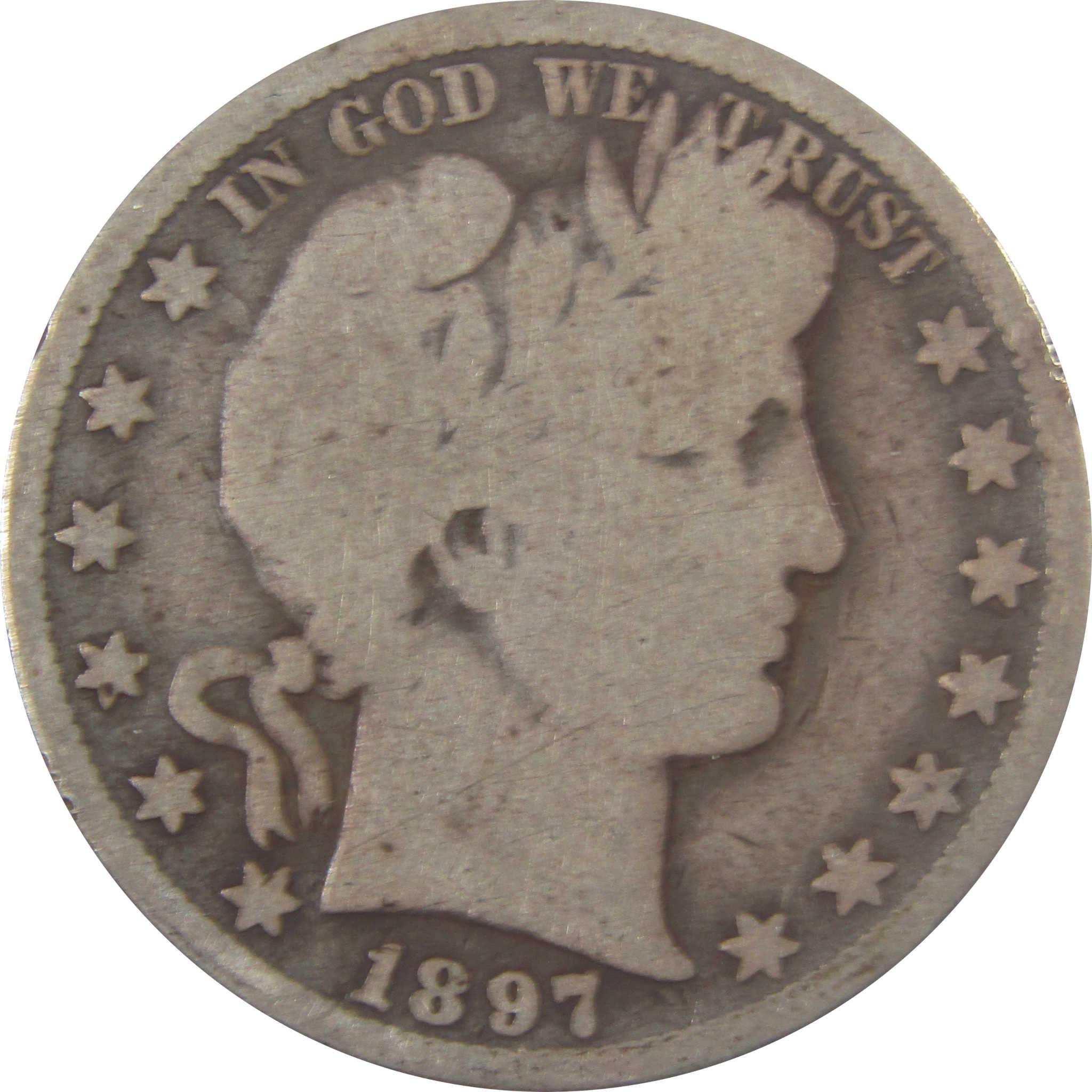 1897 O Barber Silver Half Dollar AG About Good 50c Coin SKU:I25327