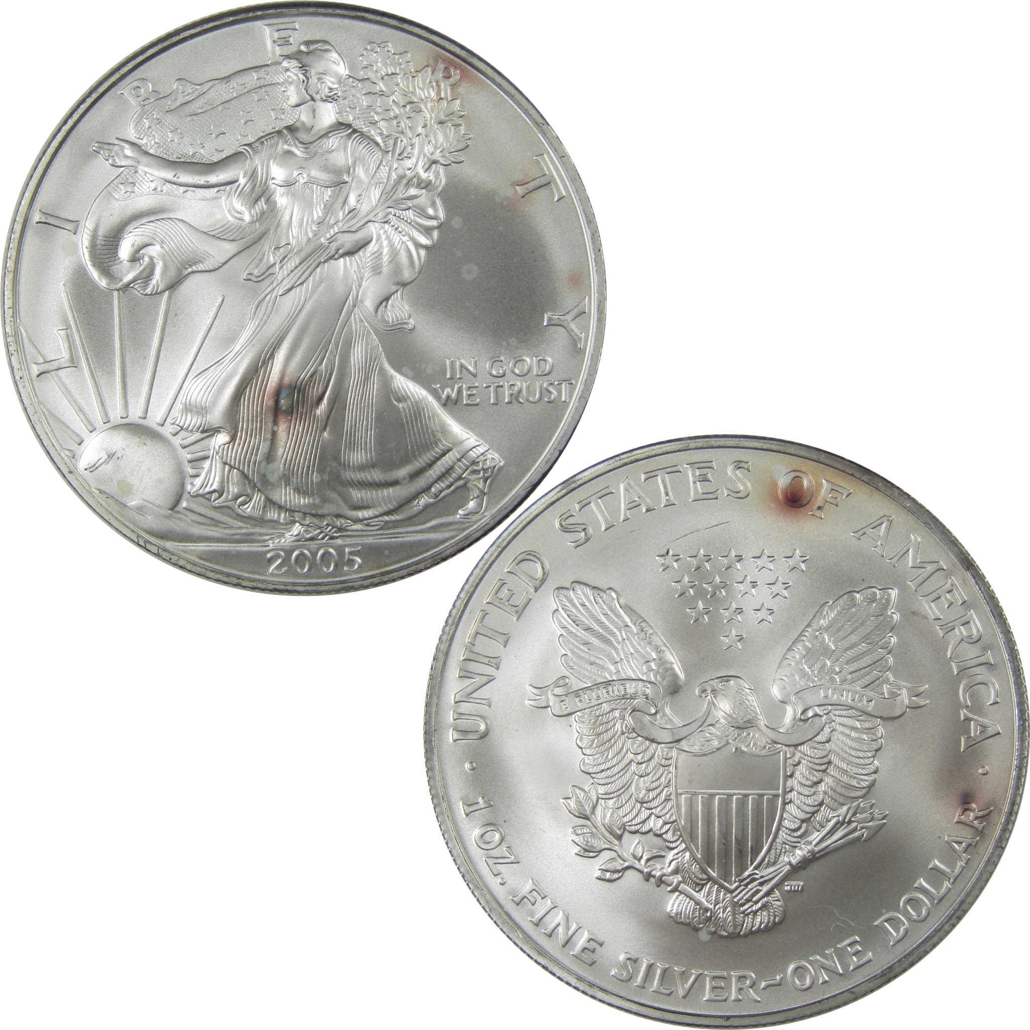 2005 American Silver Eagle Uncirculated Bullion Toned SKU:I24262