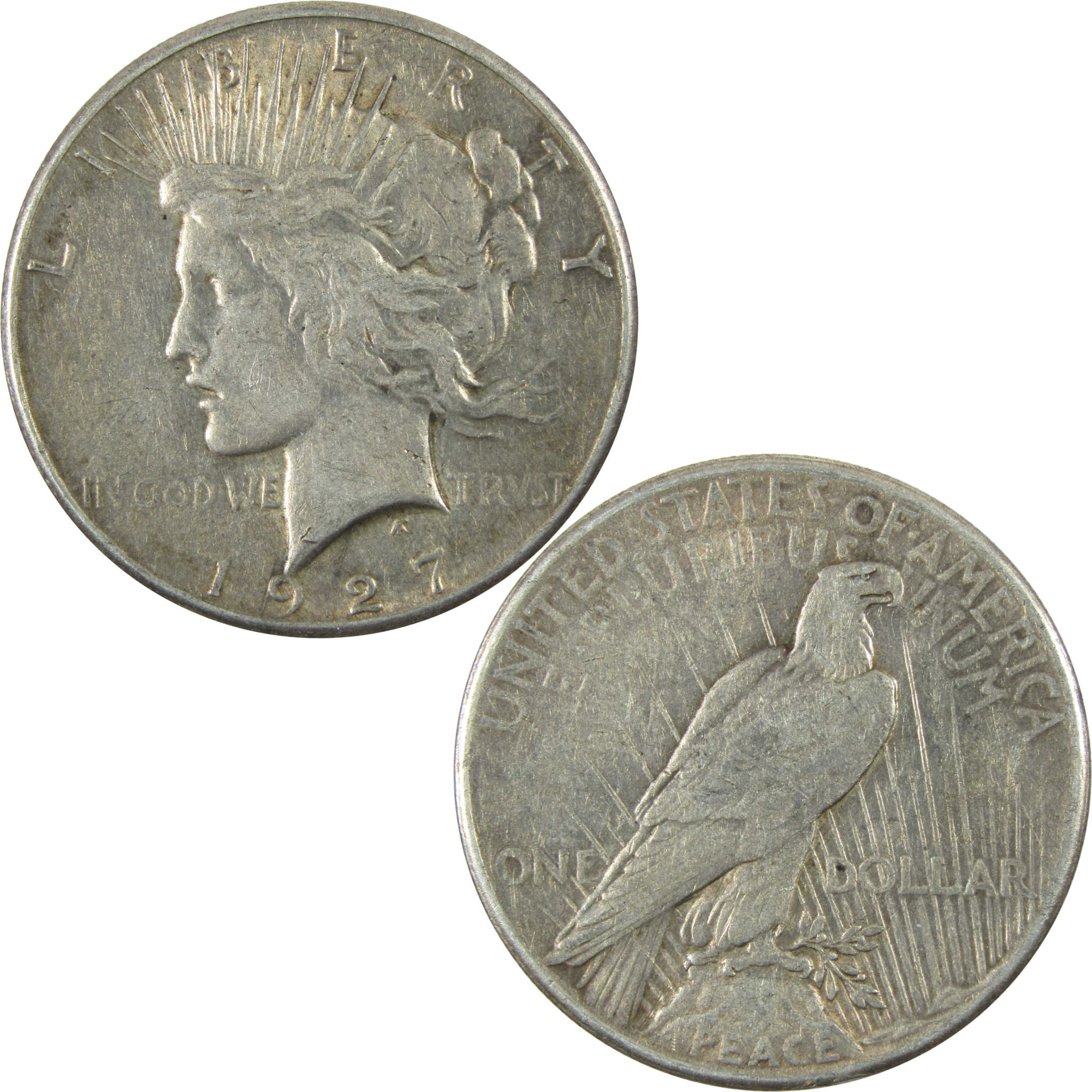 1927 Peace Dollar VF Very Fine Silver $1 Coin SKU:I14822