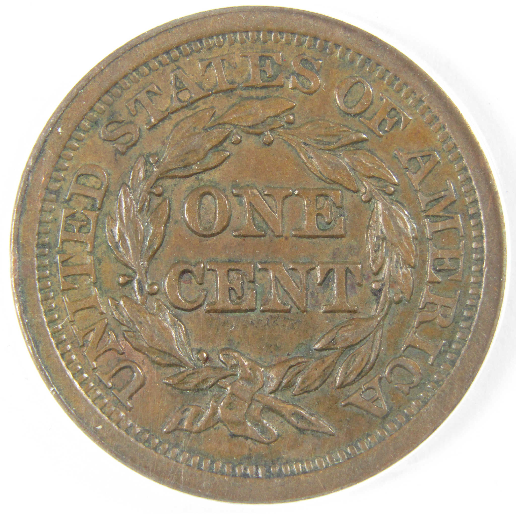 1852 Braided Hair Copper Large Cent AU 55 ANACS Penny 1c Coin