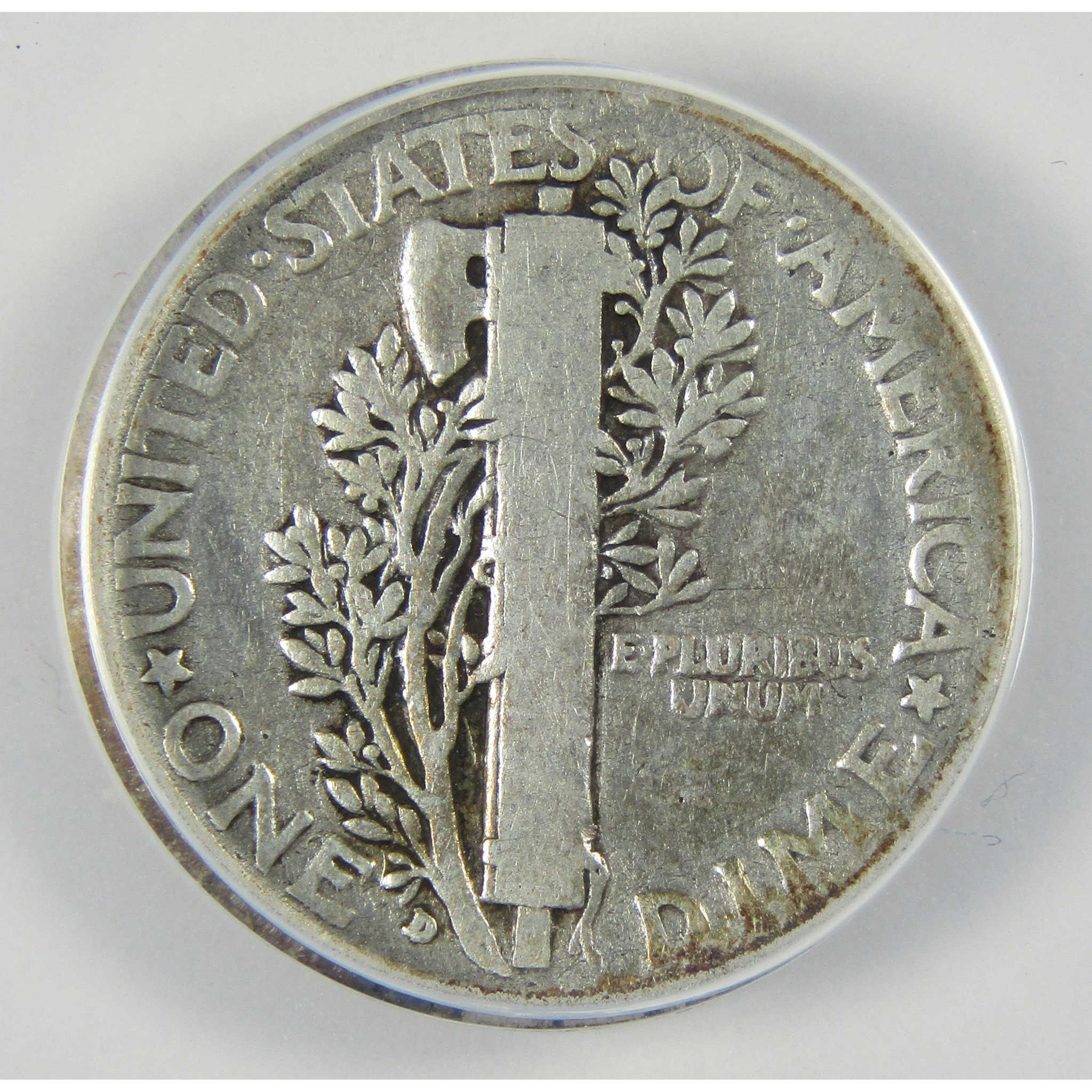 1916 D Mercury Silver Dime G 4 Details ANACS 10c Coin SKU:CP764