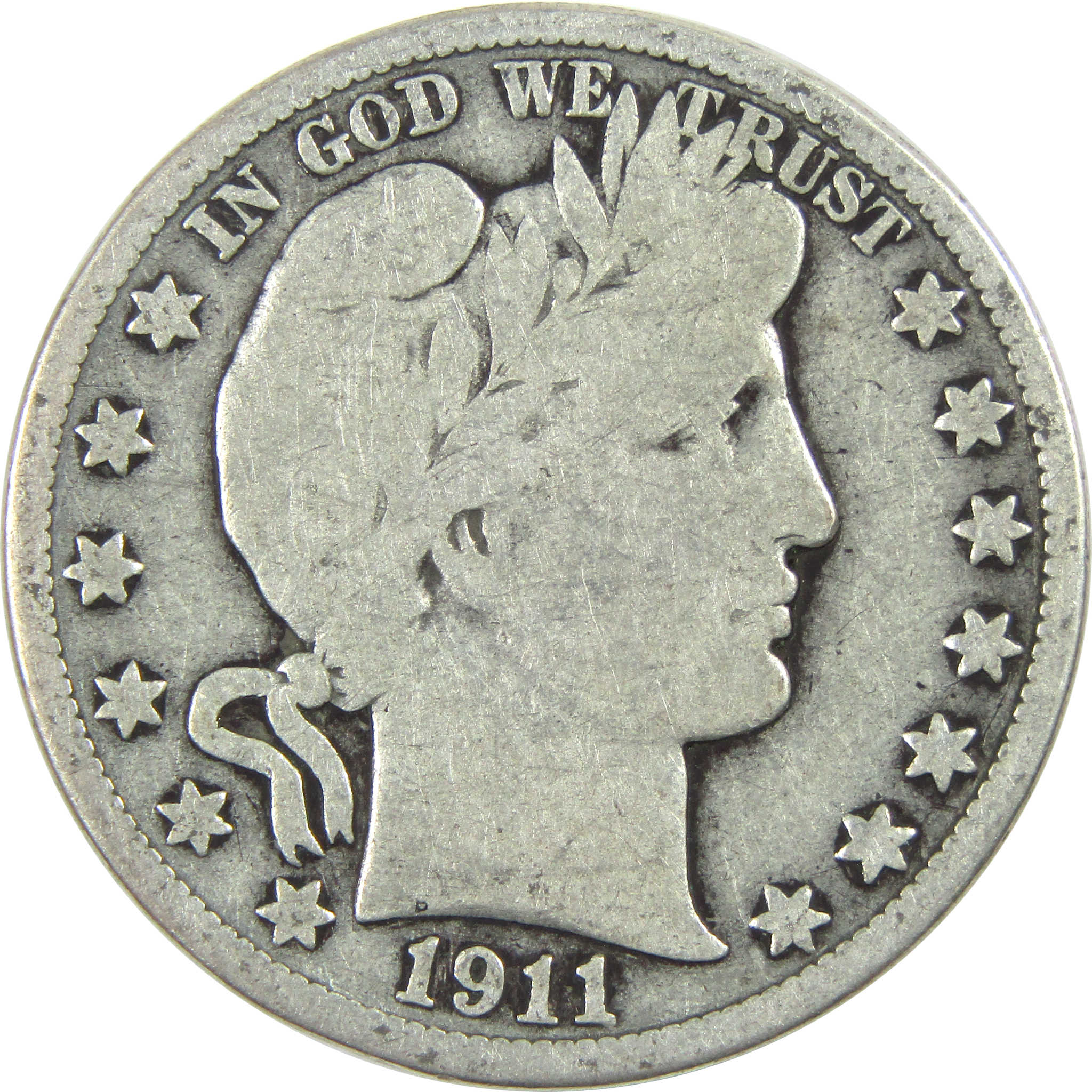 1911 Barber Half Dollar G Good Silver 50c Coin SKU:I13304