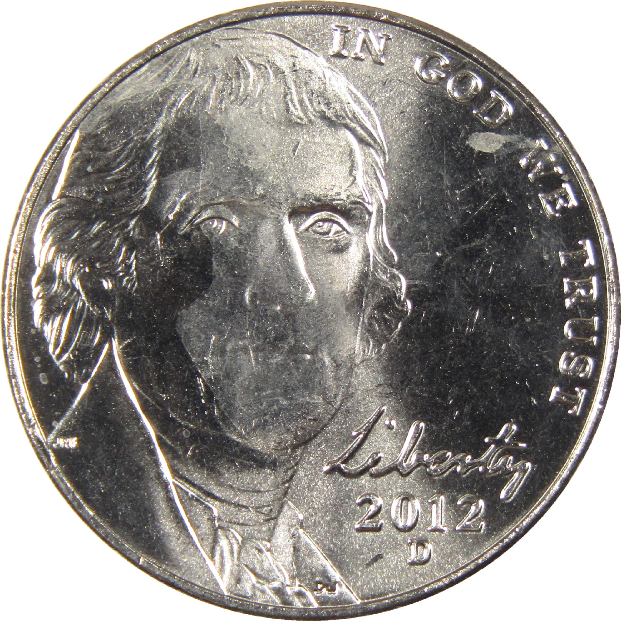 2012 D Jefferson Nickel Uncirculated 5c Coin