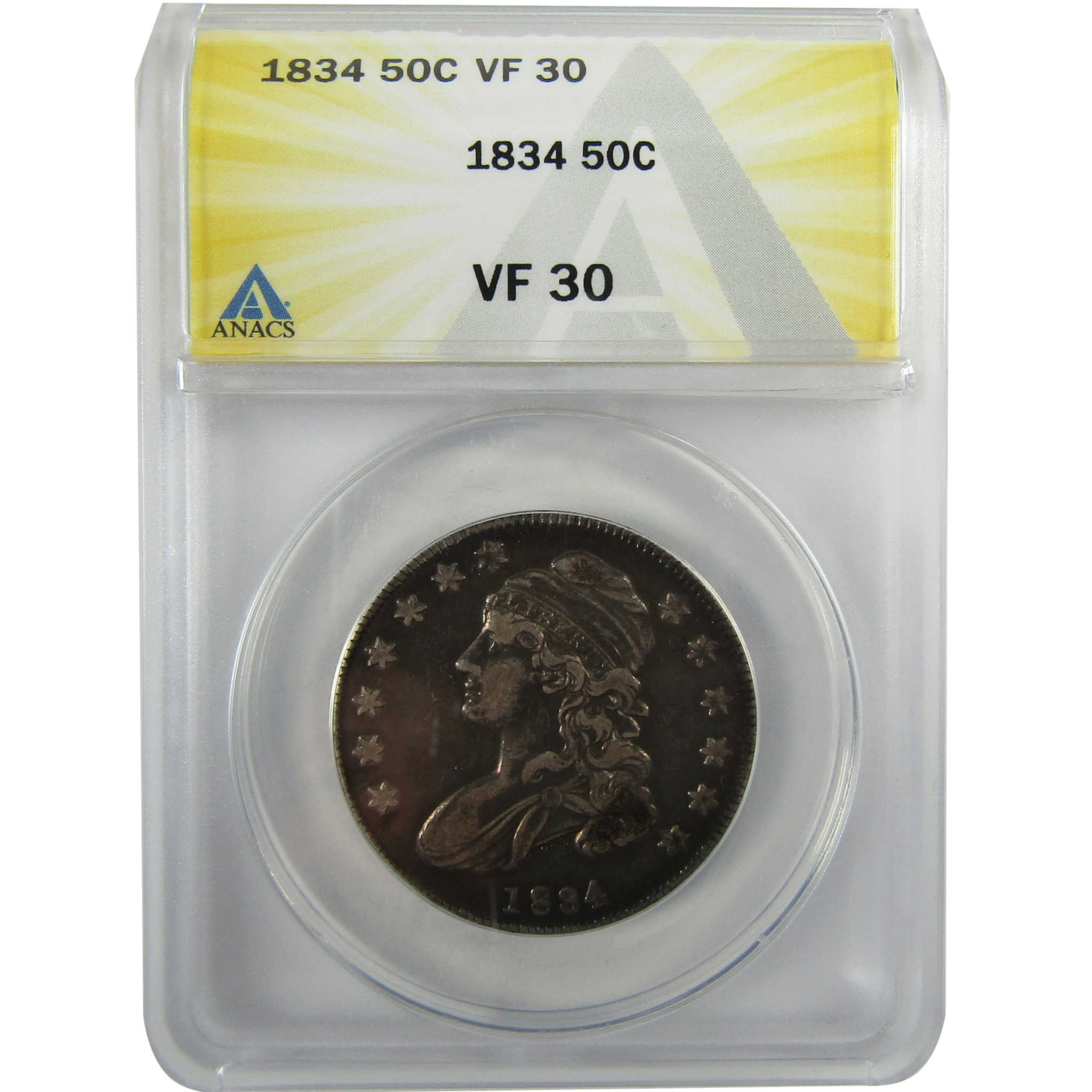 1834 Small Date and Letters Capped Bust 50c VF 30 ANACS SKU:I28054