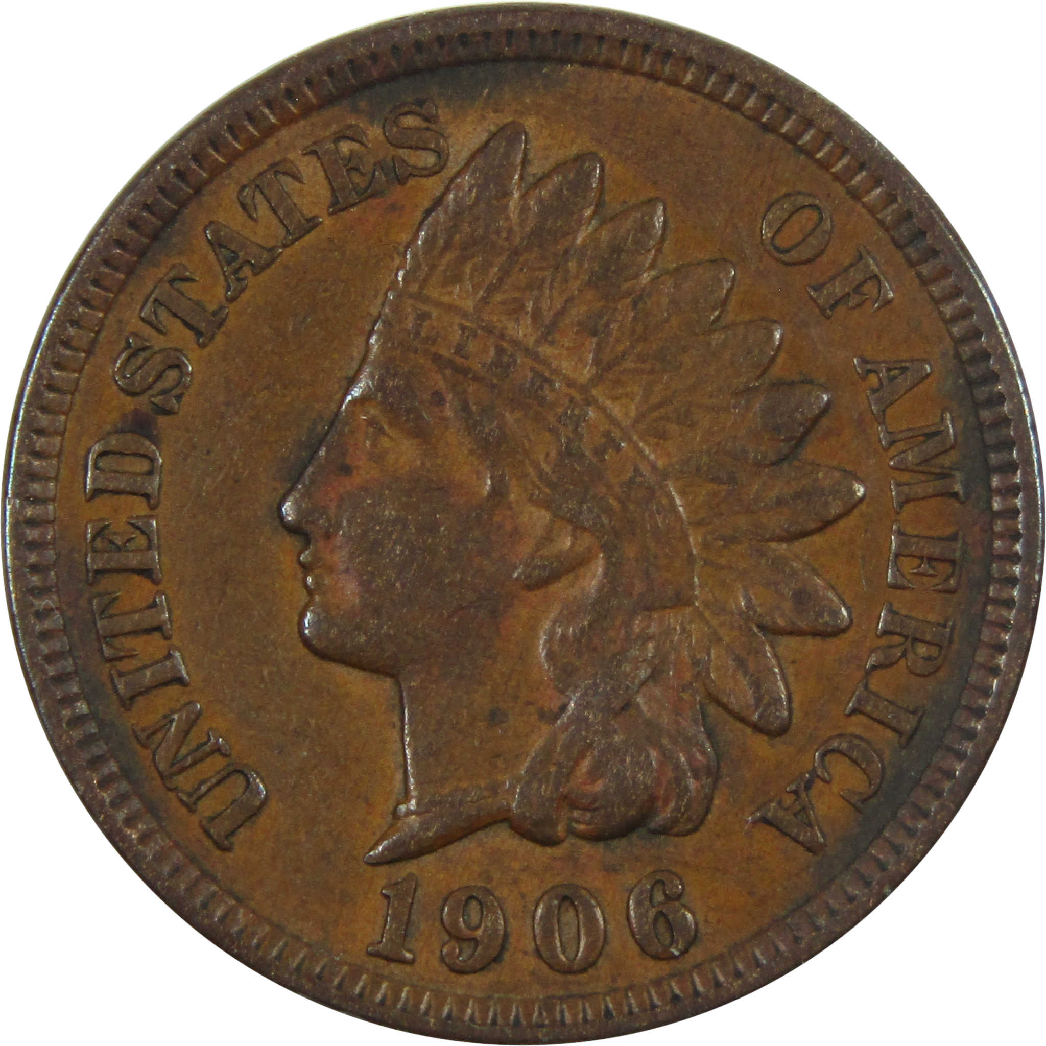 1906 Indian Head Cent XF EF Extremely Fine Penny 1c Coin SKU:I14552