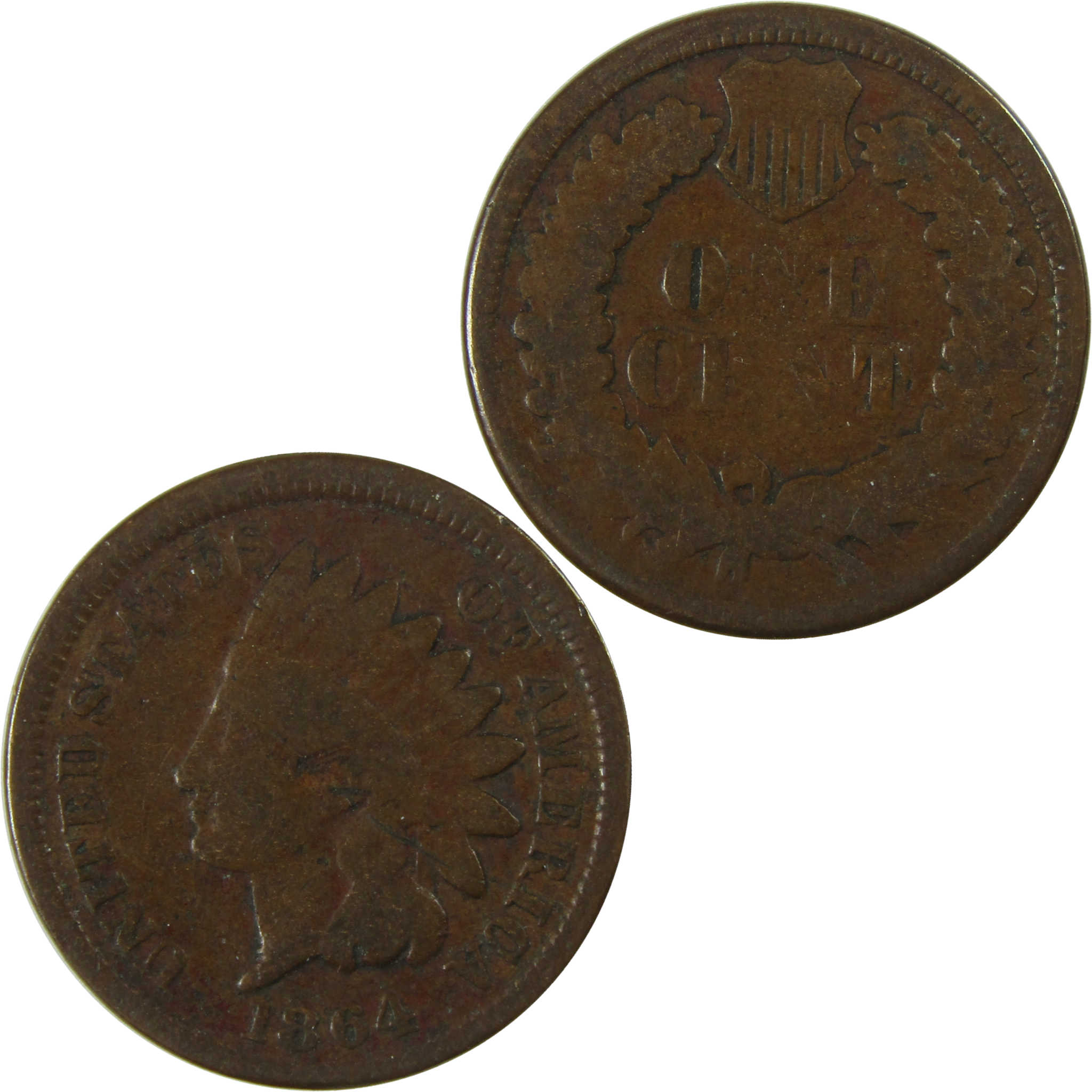 1864 Indian Head Bronze Cent G Good Details Penny 1c Coin SKU:I27676