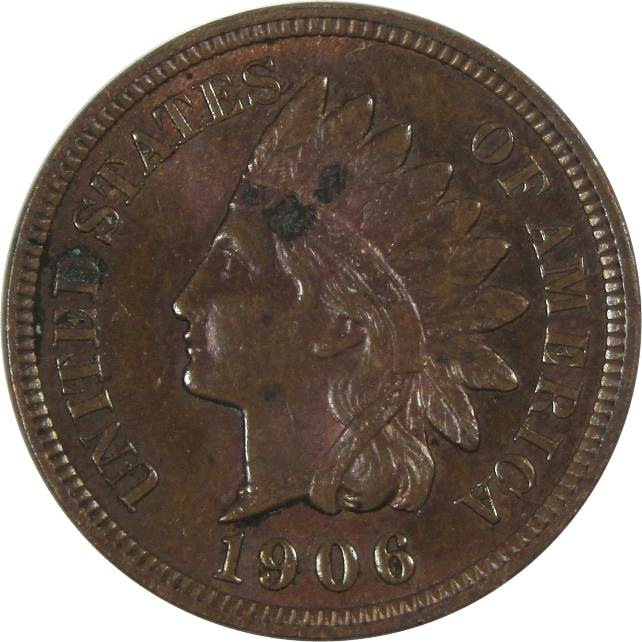 1906 Indian Head Cent Uncirculated Penny 1c Coin SKU:CPC7284