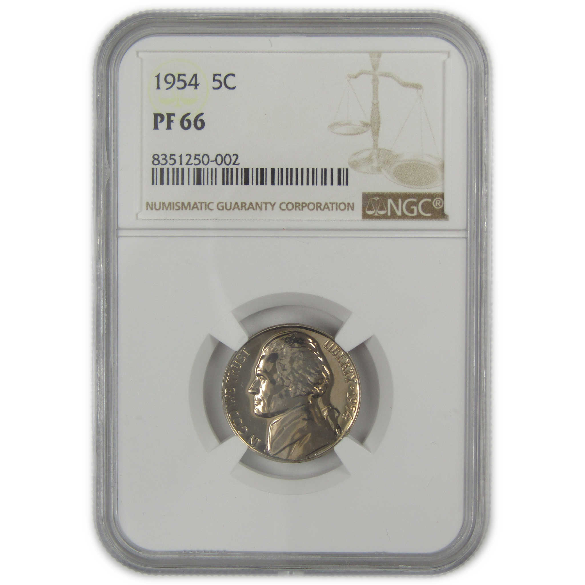 1954 Jefferson Nickel PF 66 NGC Proof 5c Coin SKU:I20629