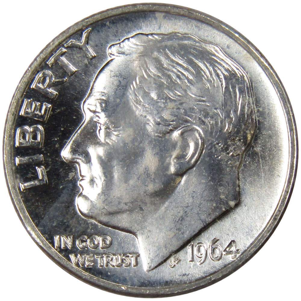 1964 D Roosevelt Silver Dime Uncirculated Mint State 10c Coin