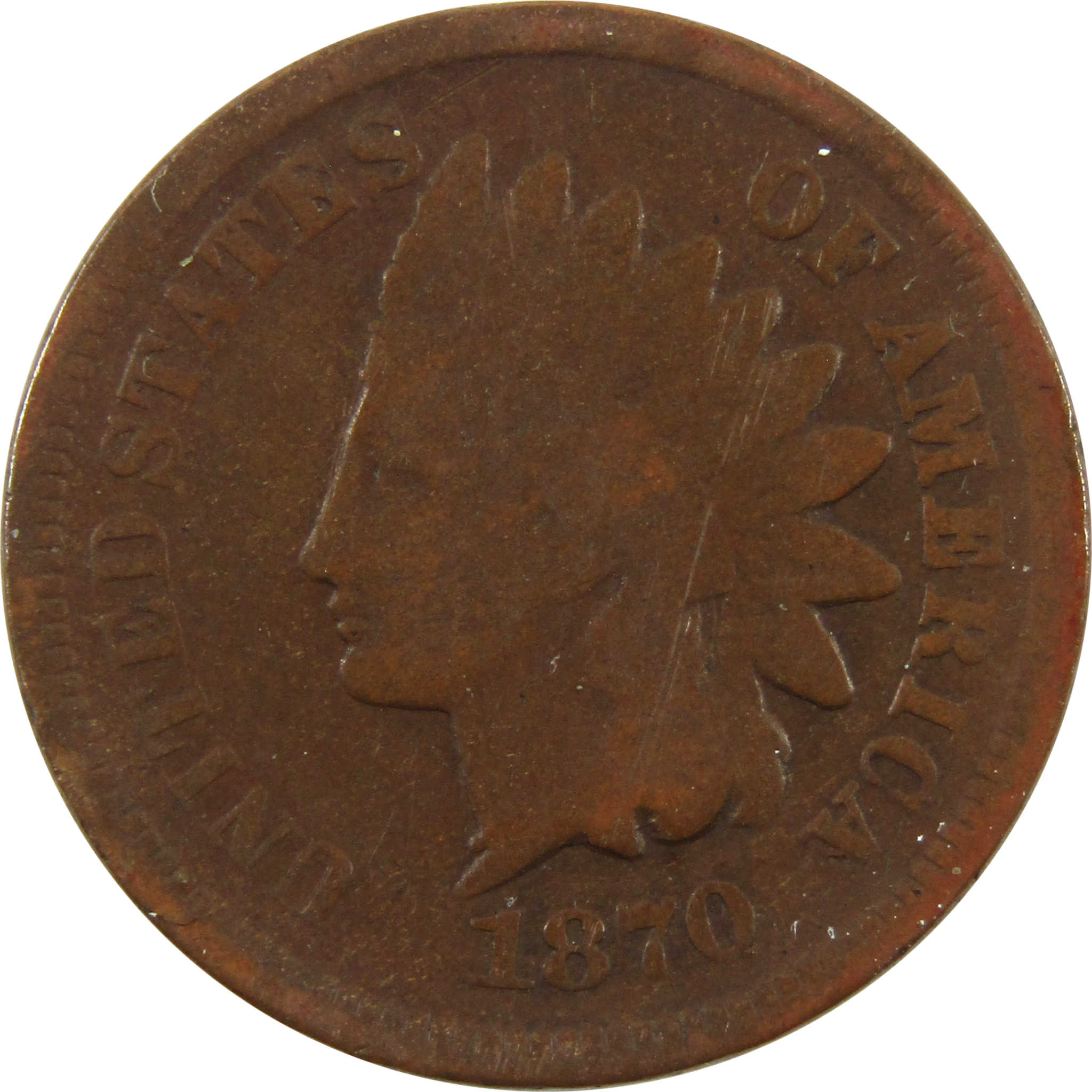 1870 Indian Head Cent G Good Penny 1c Coin SKU:I10681
