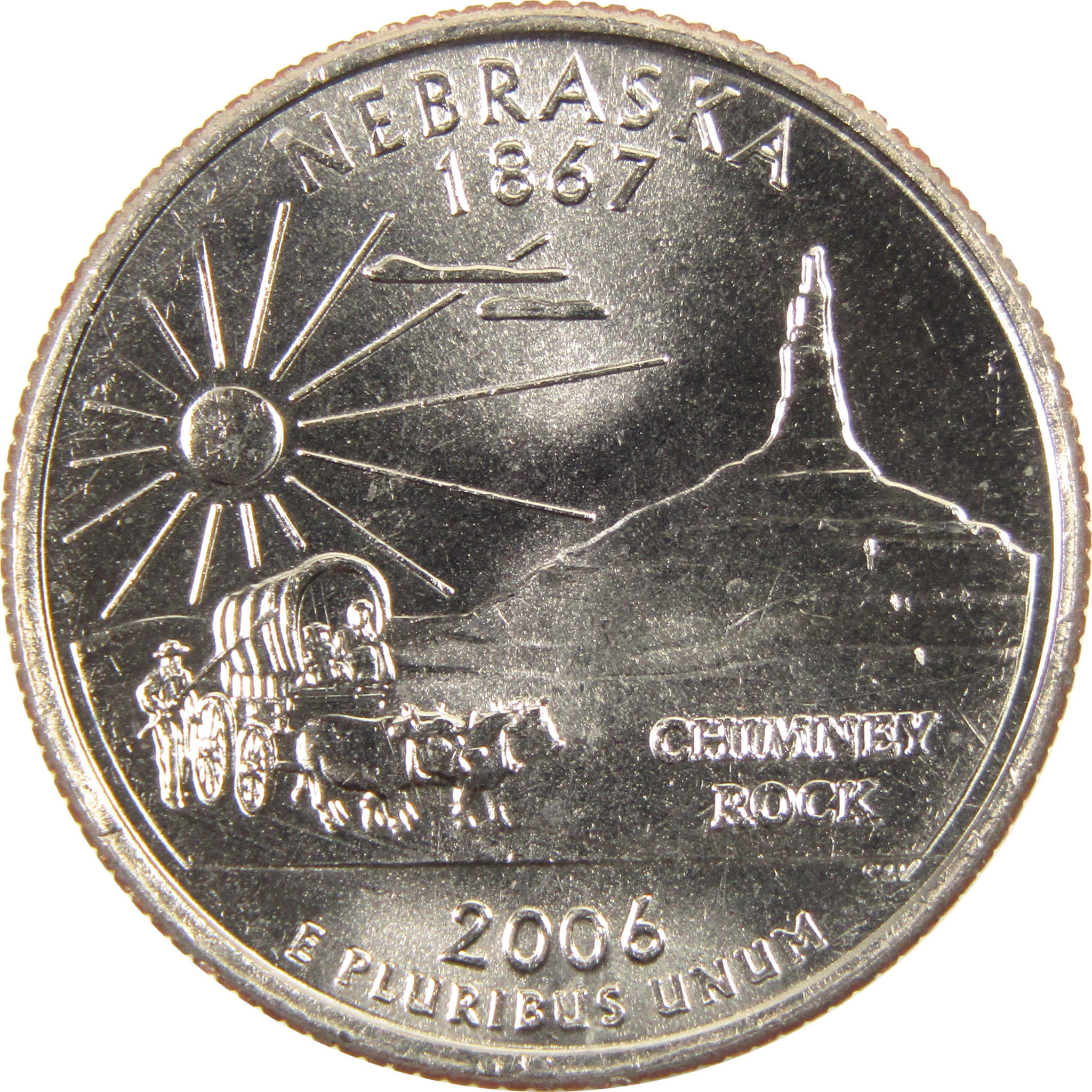 2006 D Nebraska State Quarter BU Uncirculated Clad 25c Coin