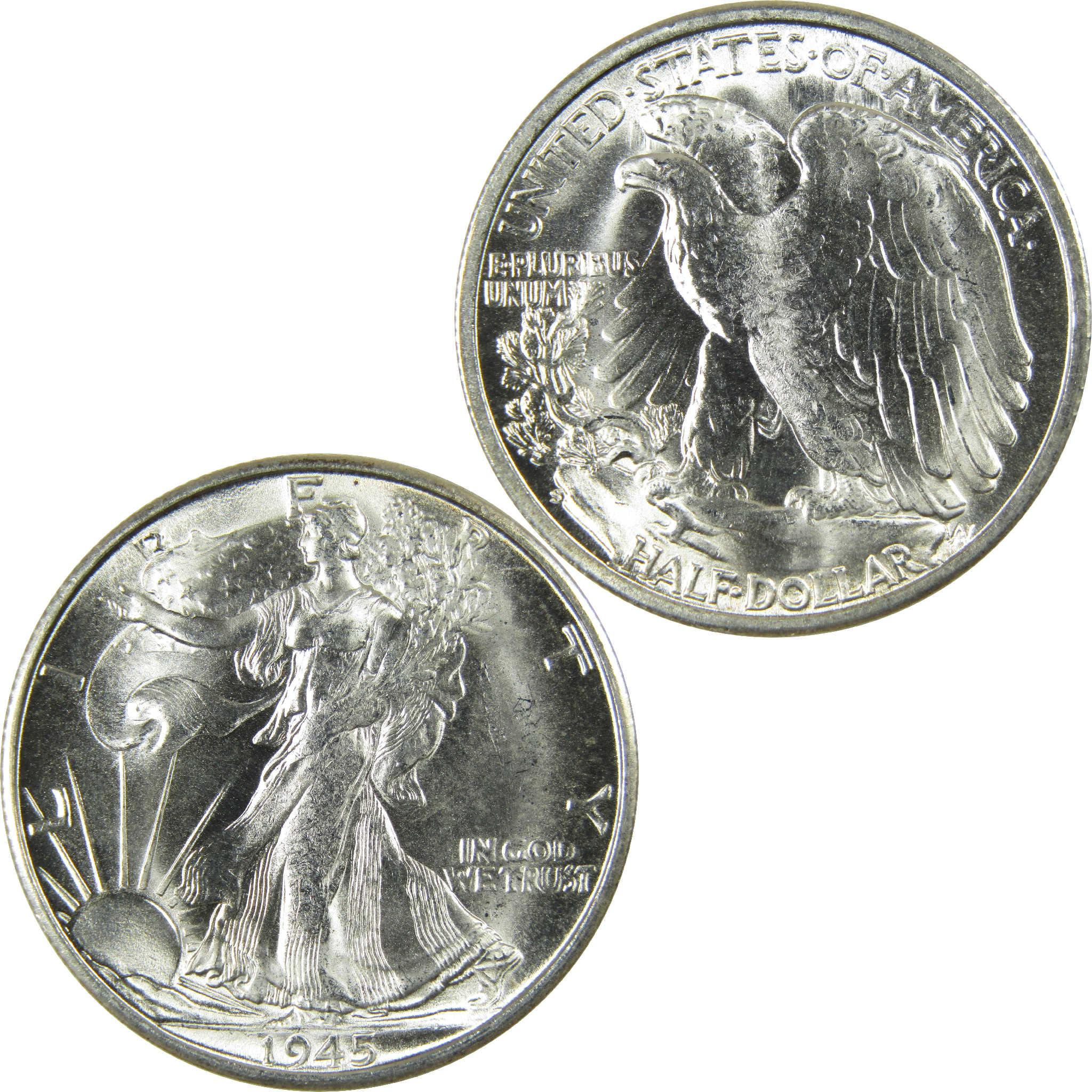 1945 S Liberty Walking Silver Half Dollar BU Very Choice Uncirculated