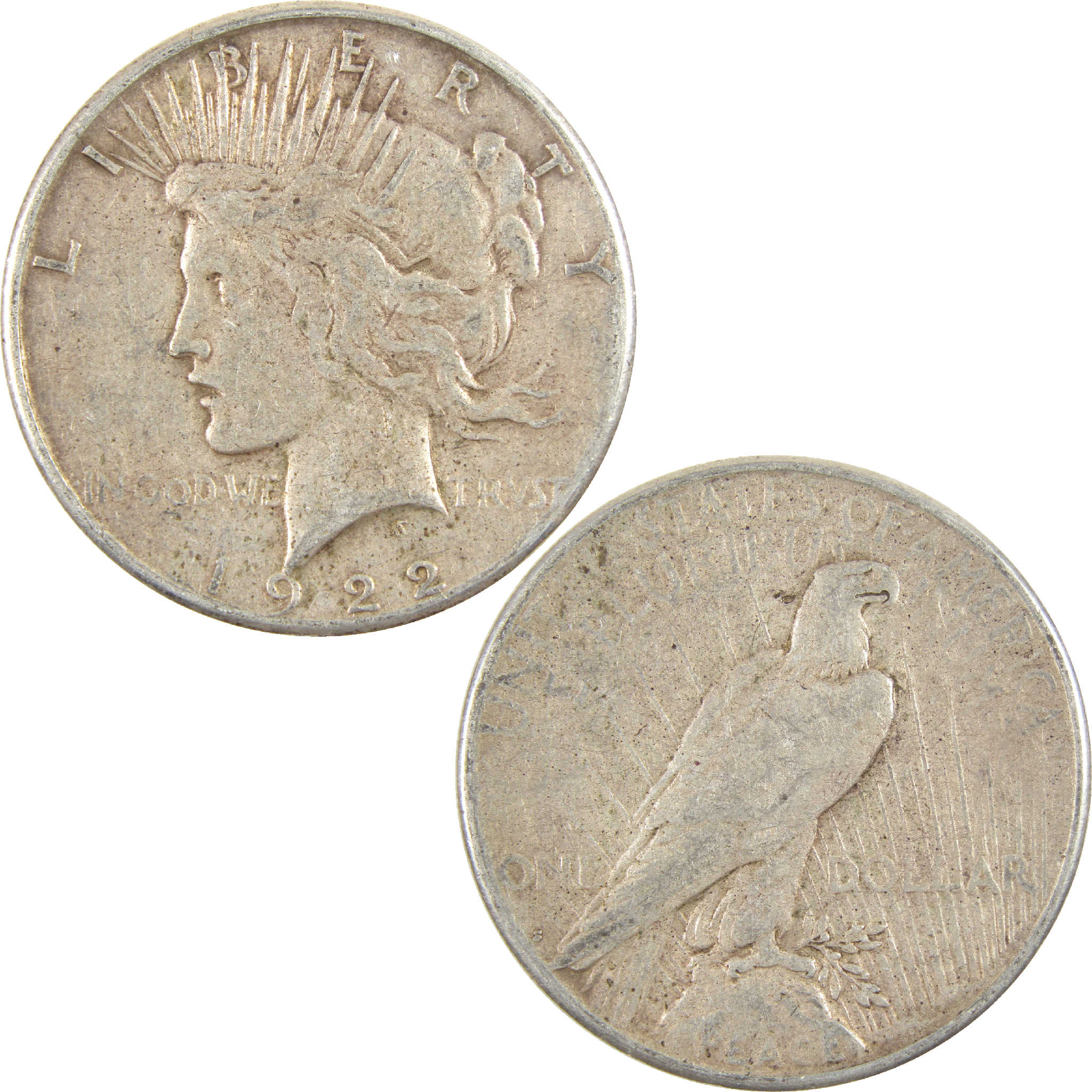 1922 S Peace Dollar VG Very Good Silver $1 Coin