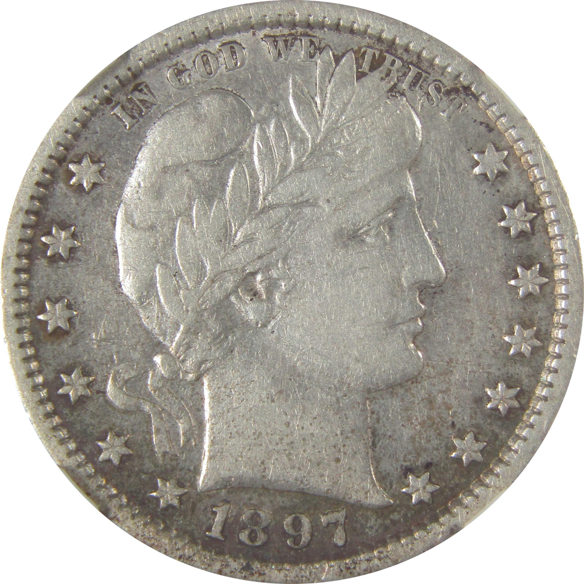 1897 S Barber Quarter VF Details NGC Silver 25c Coin SKU:I23228