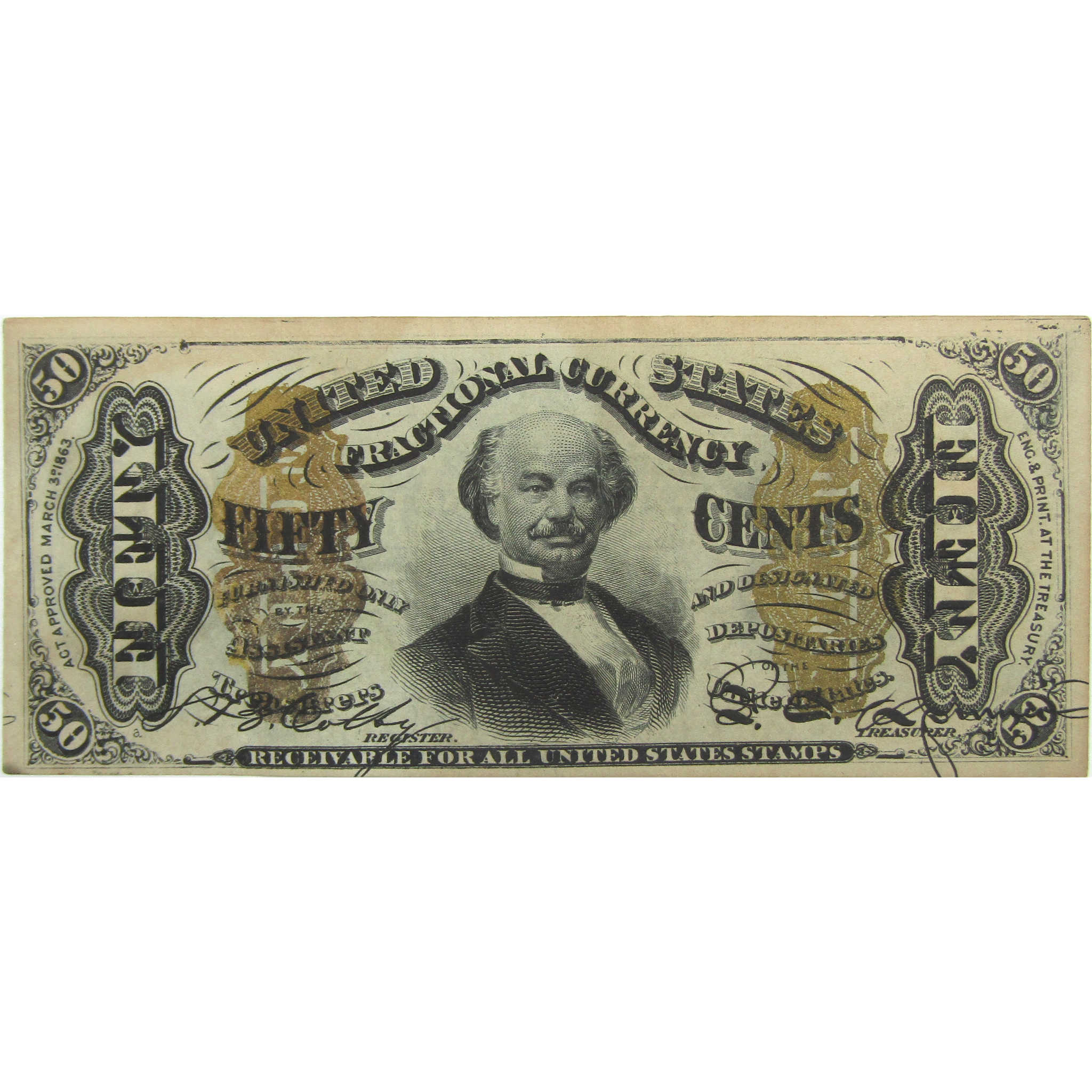 50C Fractional Note Green Reverse AU About Uncirculated SKU:CPC8000