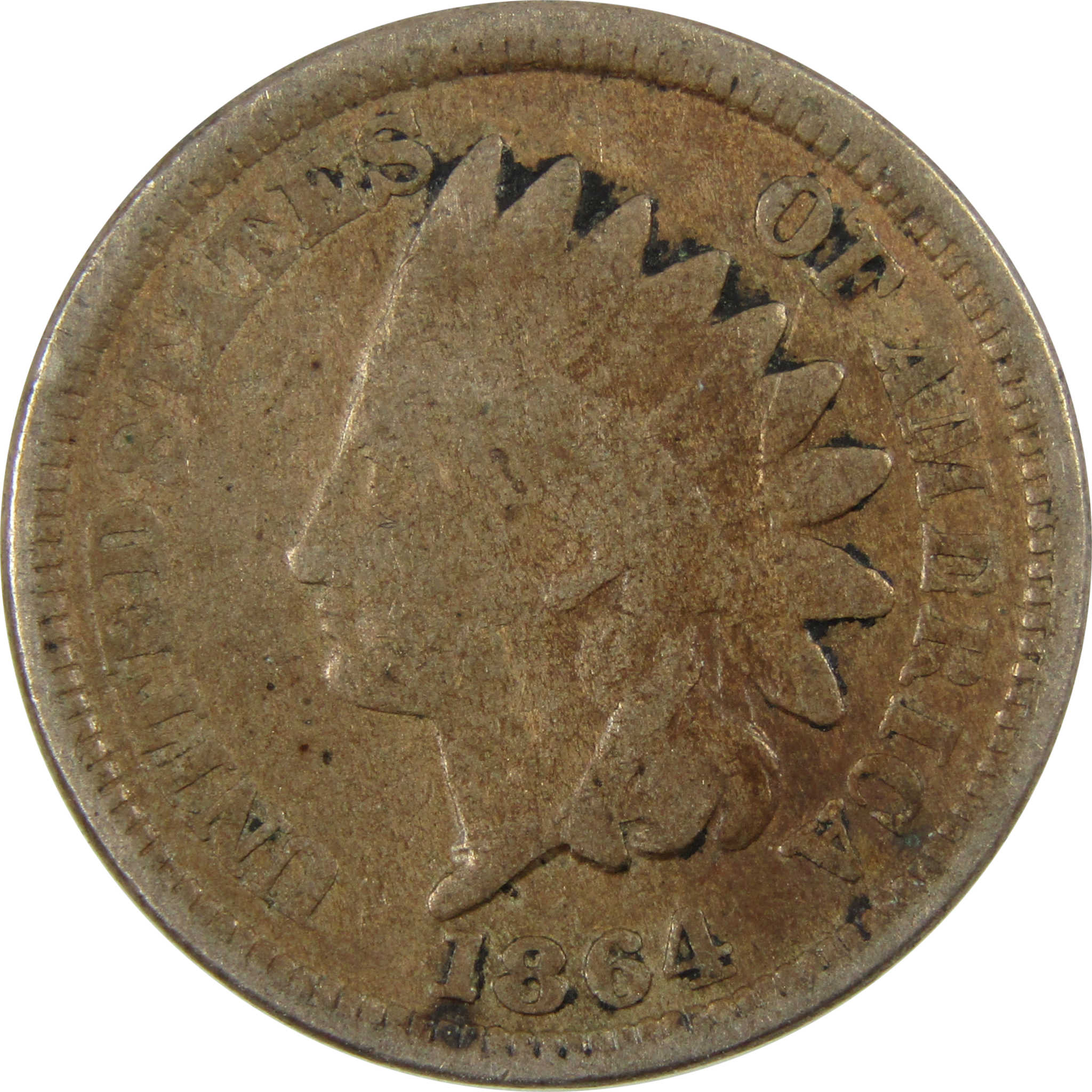 1864 Indian Head Copper-Nickel Cent G Good Details Penny SKU:CP1122