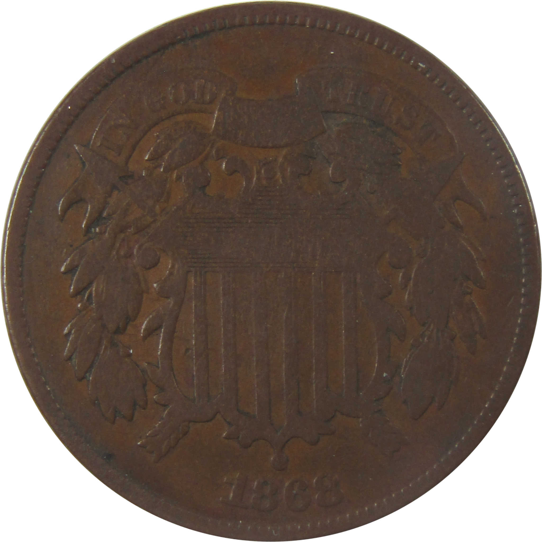 1868 Two Cent Piece VG Very Good 2c Coin Collectible SKU:I23934