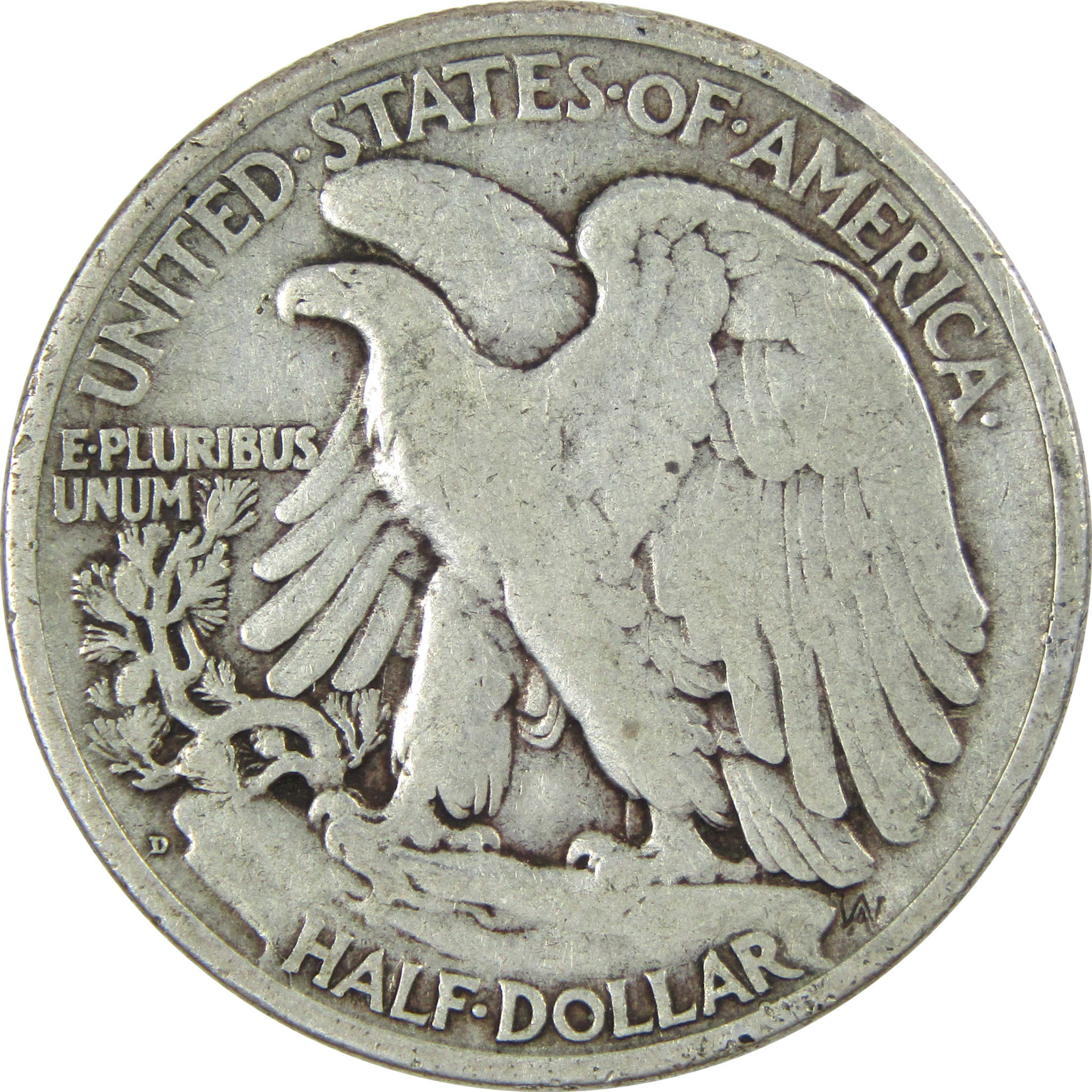 1918 D Liberty Walking Half Dollar F Fine Silver 50c Coin SKU:I13709