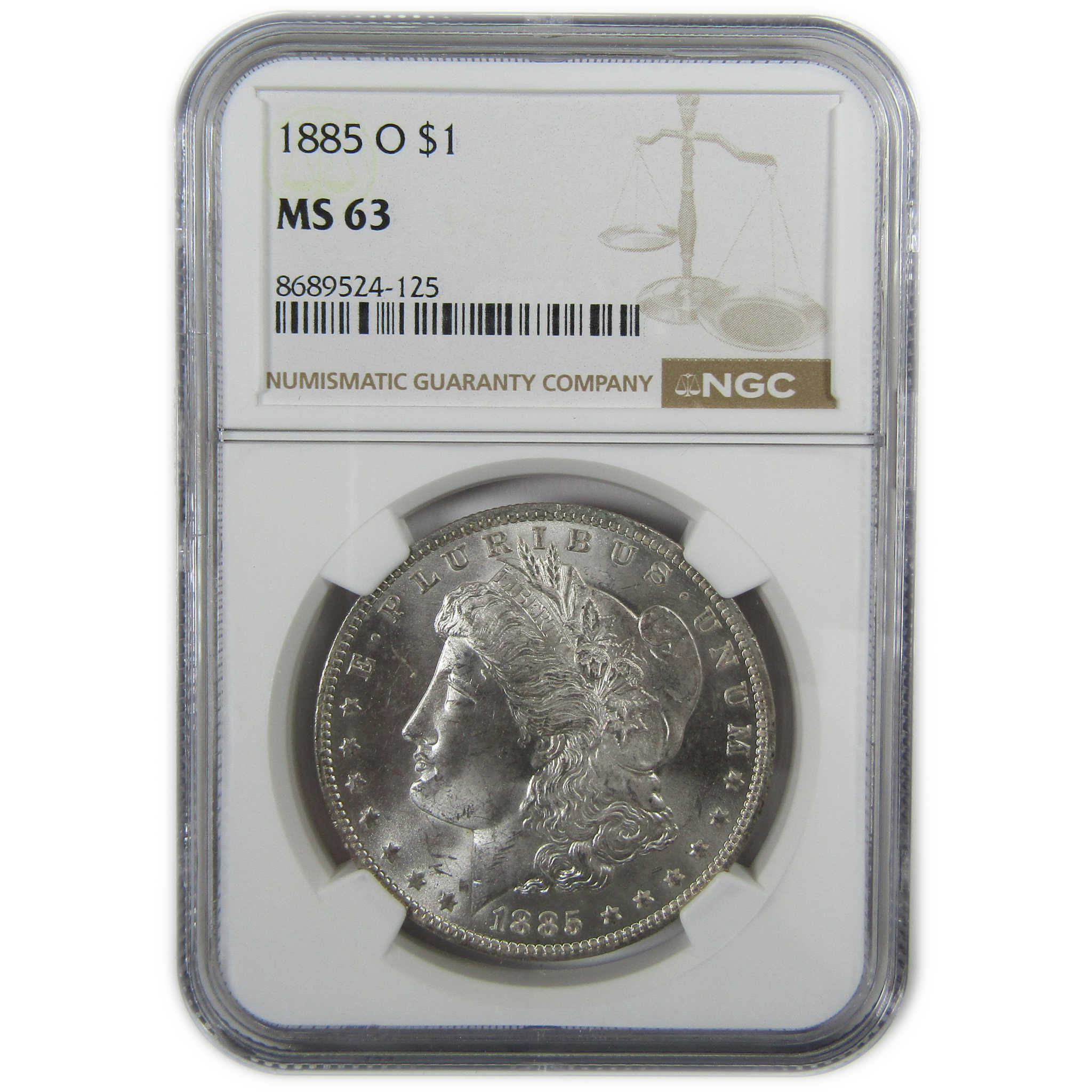 1885 O Morgan Silver Dollar MS 63 NGC Toned Reverse SKU:CP386