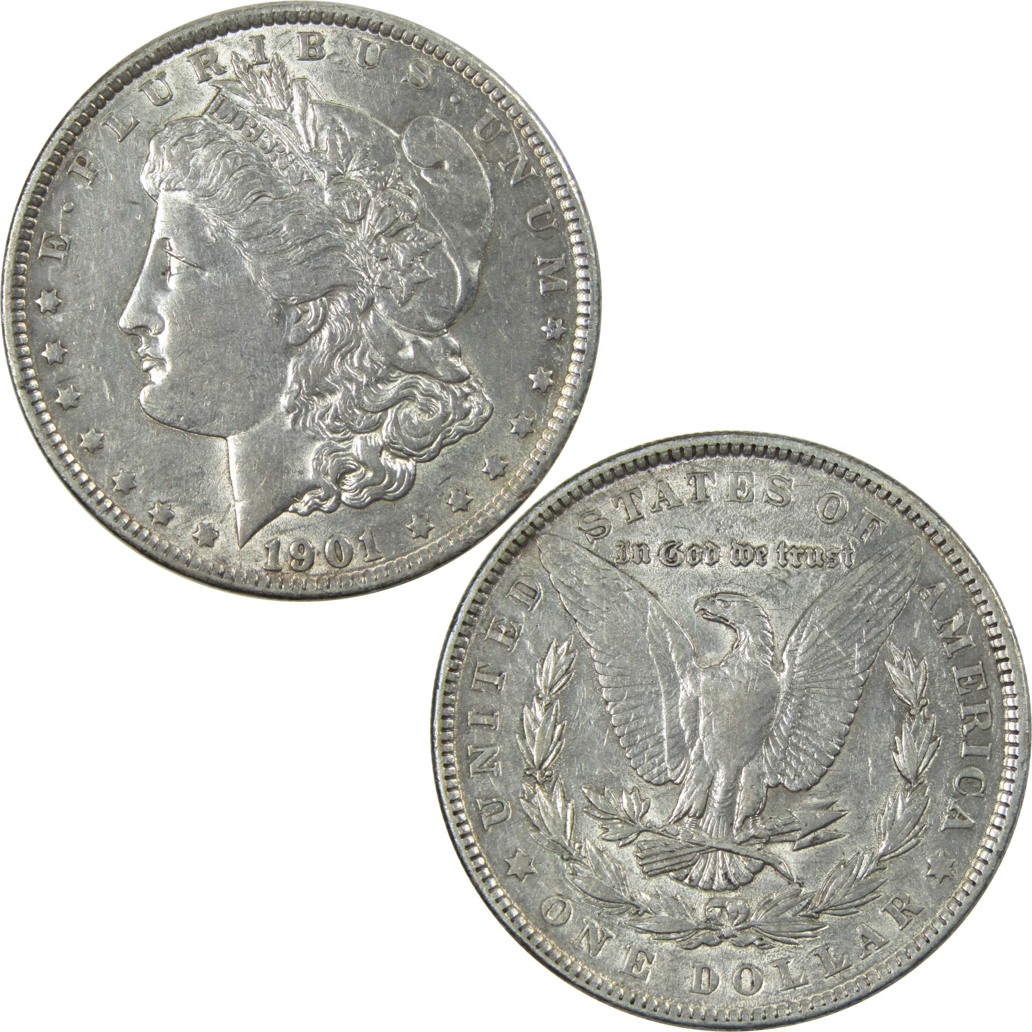 1901 Morgan Dollar AU About Uncirculated Silver $1 Coin SKU:I13953 - Morgan coin - Morgan silver dollar - Morgan silver dollar for sale - Profile Coins &amp; Collectibles