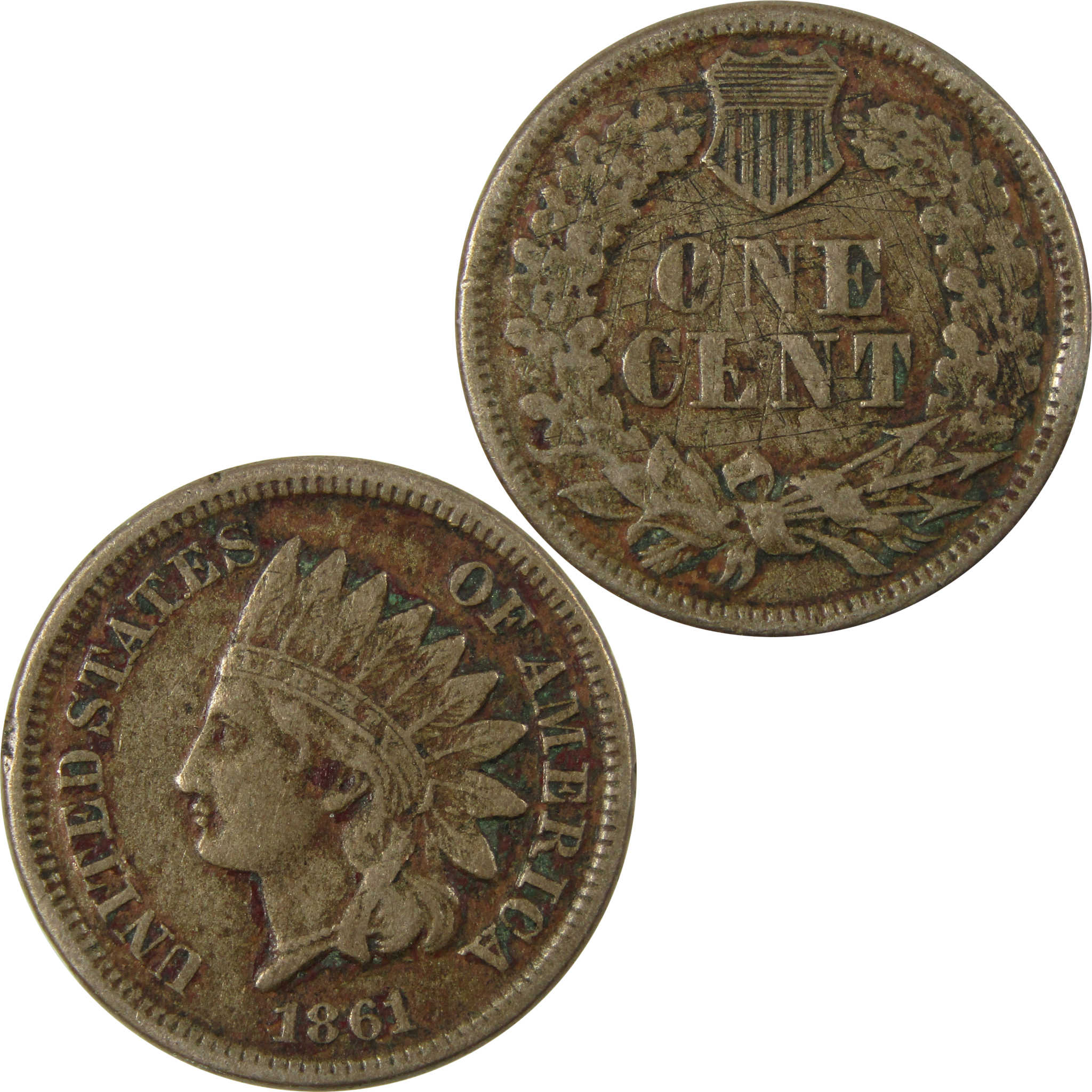 1861 Indian Head Cent VF Very Fine Details Penny 1c Coin SKU:CP1167