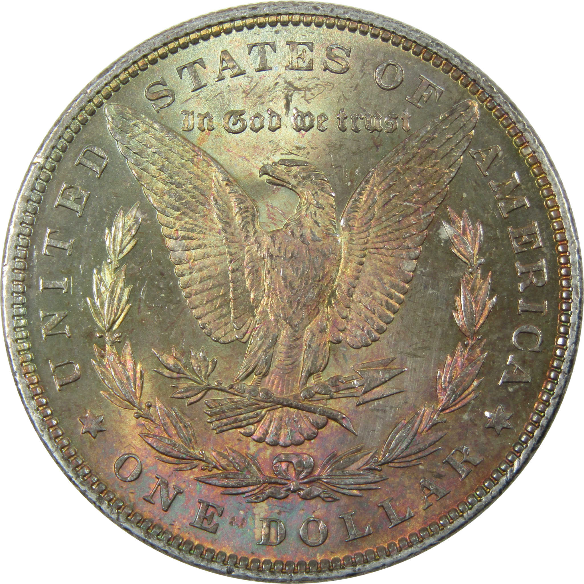 1881 Morgan Dollar BU Choice Uncirculated Toned Reverse SKU:I14937