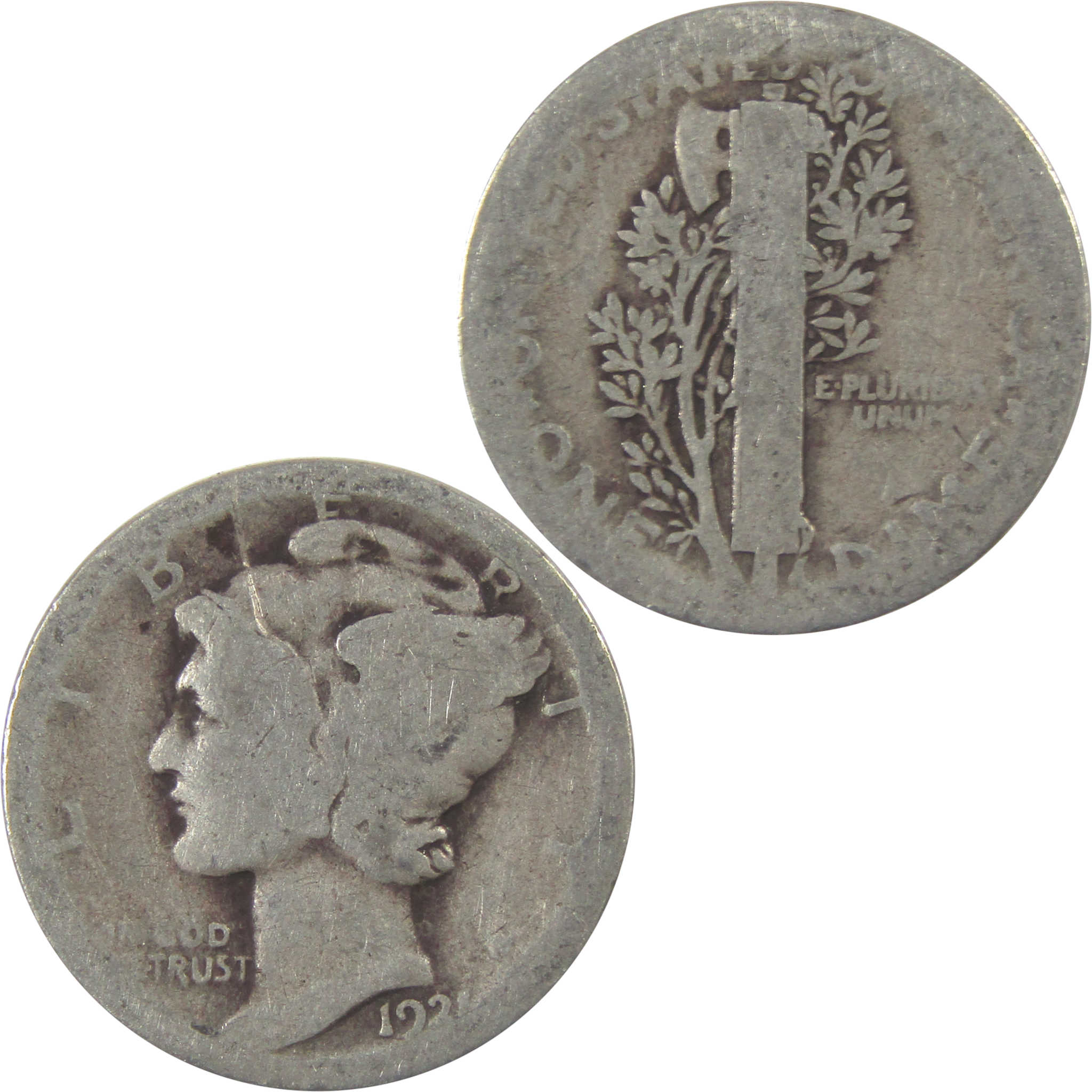 1921 Mercury Silver Dime AG About Good 10c Coin Collectible SKU:I23526