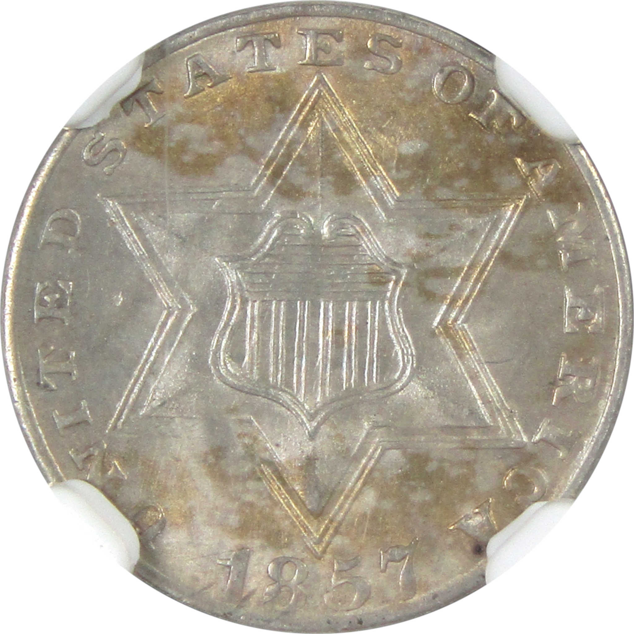 1857 Three Cent Piece MS 65 NGC Silver Trime 3c Unc SKU:I13706