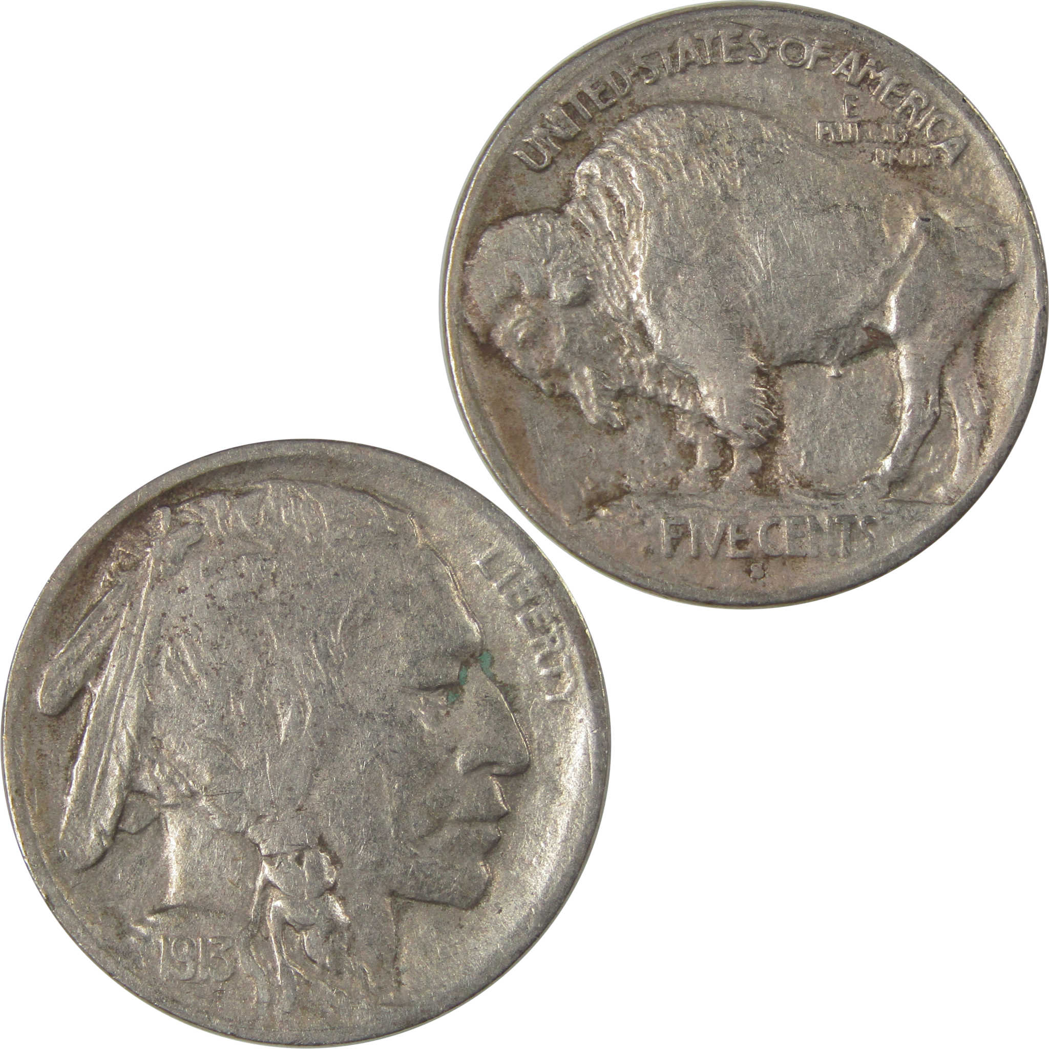1913 S Type 1 Buffalo Nickel VF Very Fine Details 5c Coin SKU:I22888