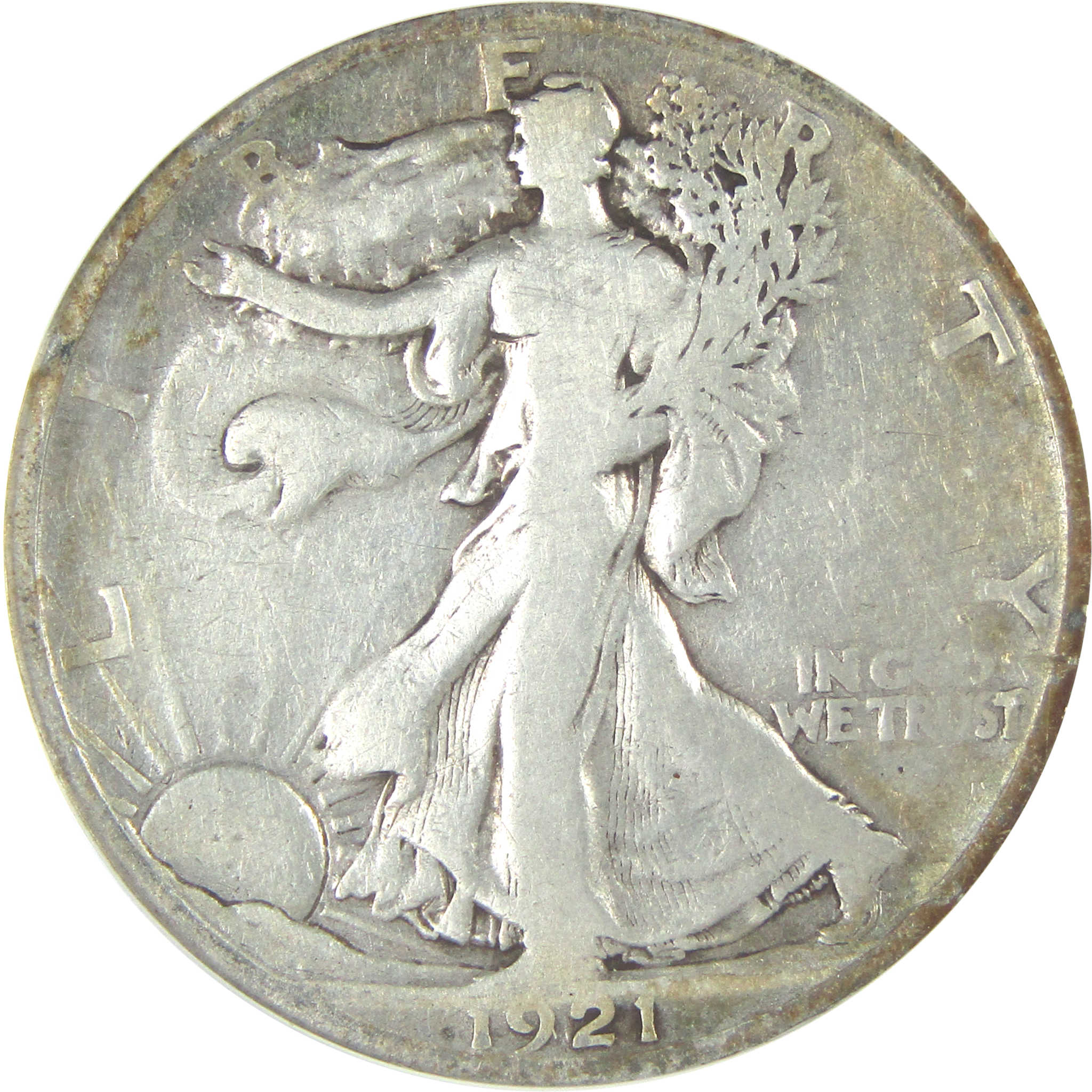 1921 S Liberty Walking Half Dollar VG 10 Details ANACS SKU:I16181