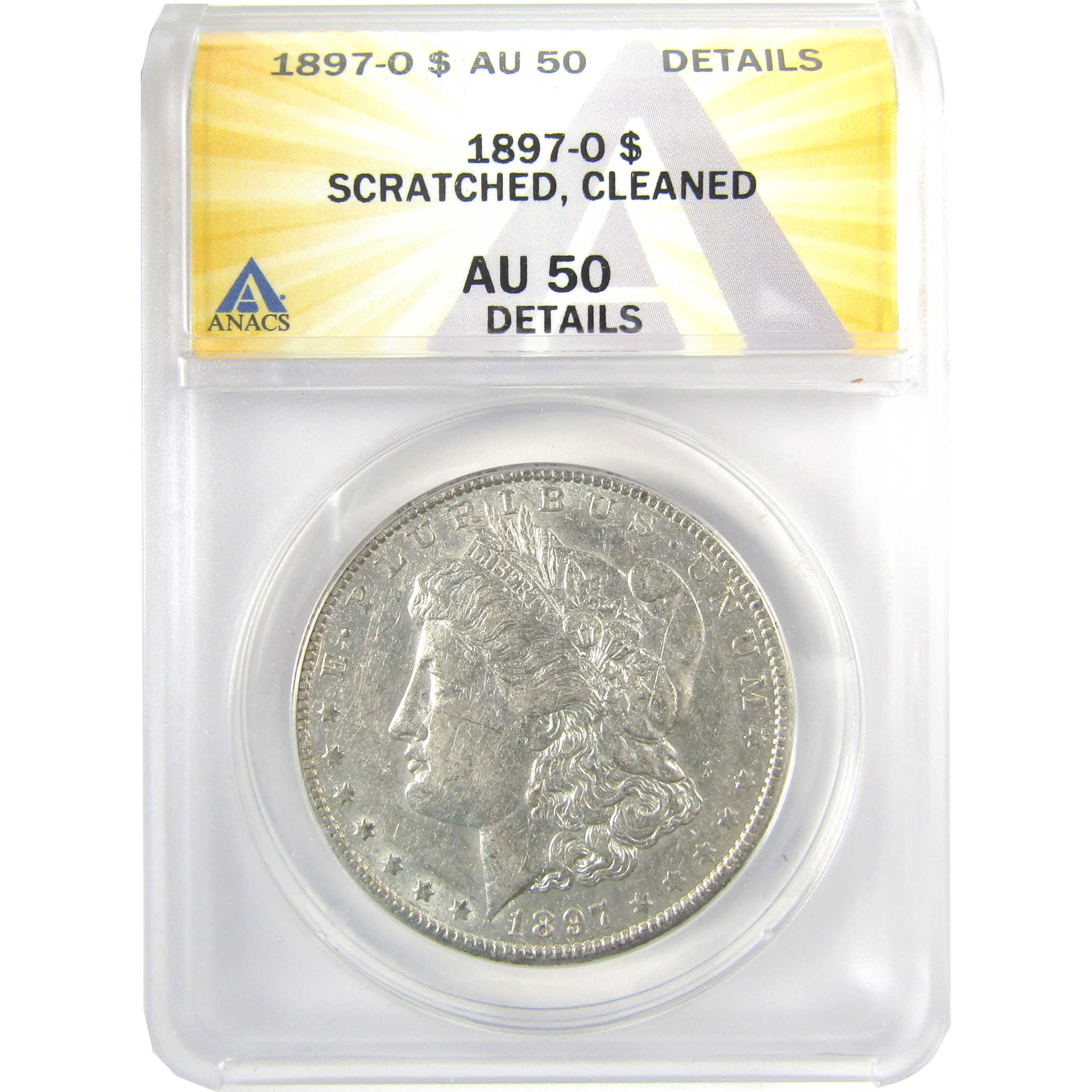 1897 O Morgan Dollar AU 50 Details ANACS Silver $1 Coin SKU:I19183 - Morgan coin - Morgan silver dollar - Morgan silver dollar for sale - Profile Coins &amp; Collectibles