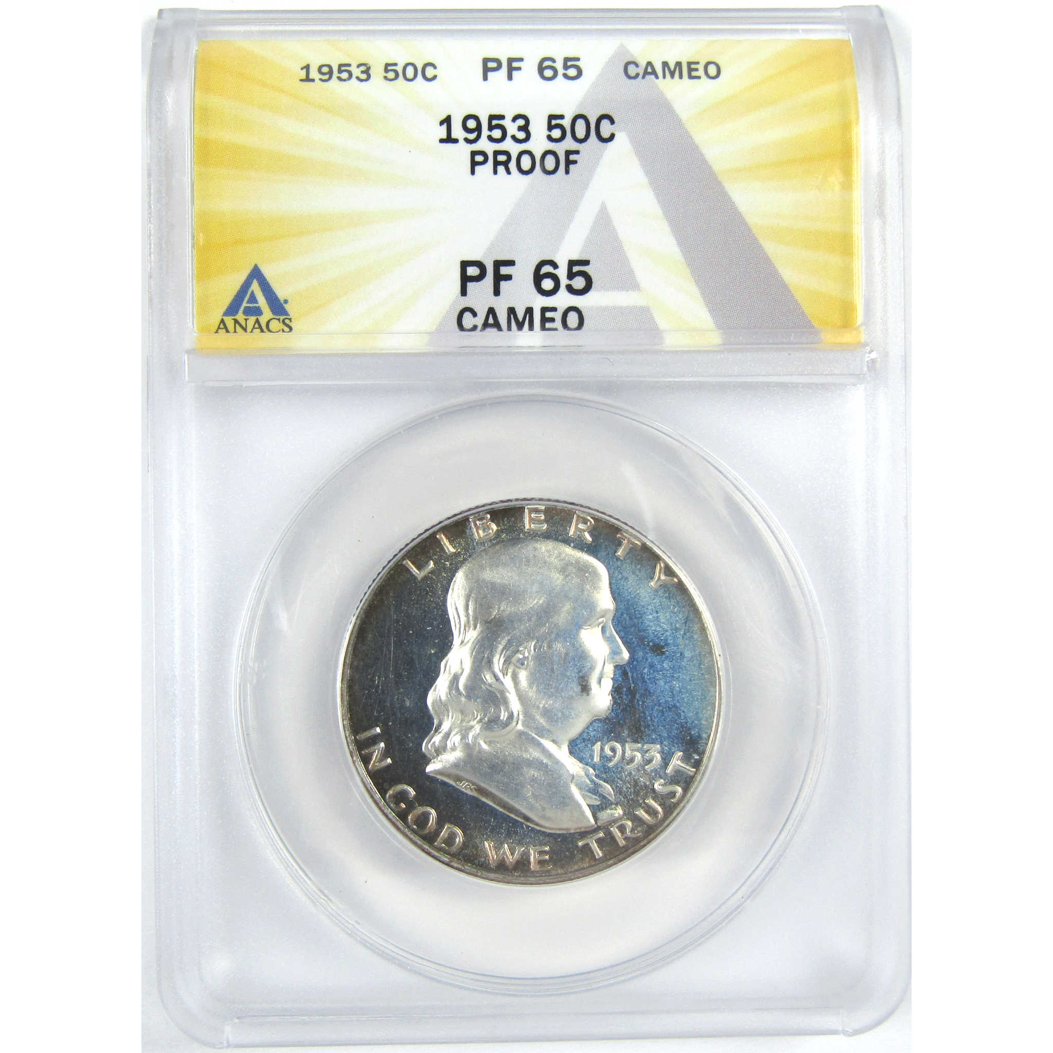 1953 Franklin Half Dollar PF 65 CAM ANACS Silver 50c Proof SKU:I16358